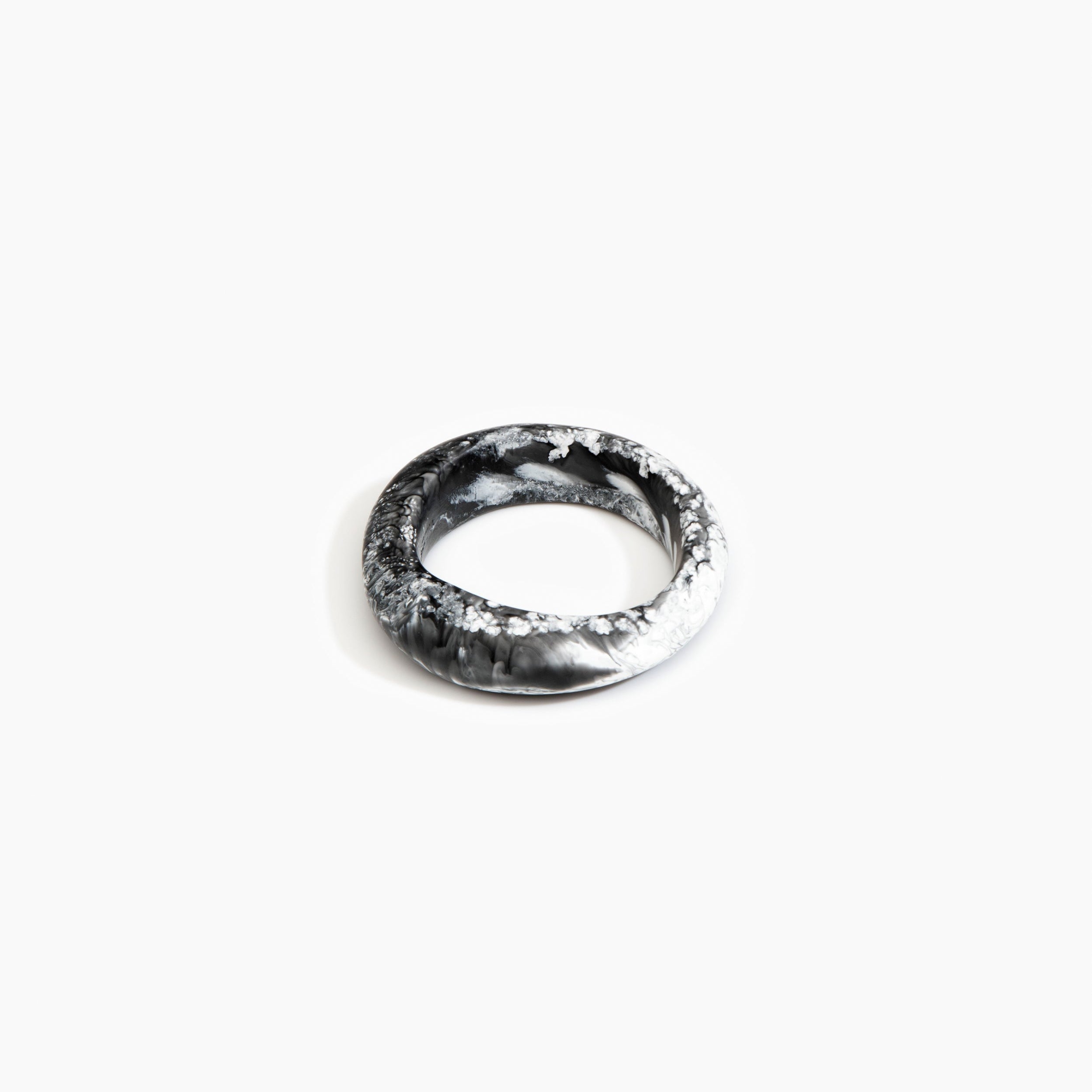 Dinosaur Designs Earth Bangle in Black Marble Colour resin with Regular Fit..