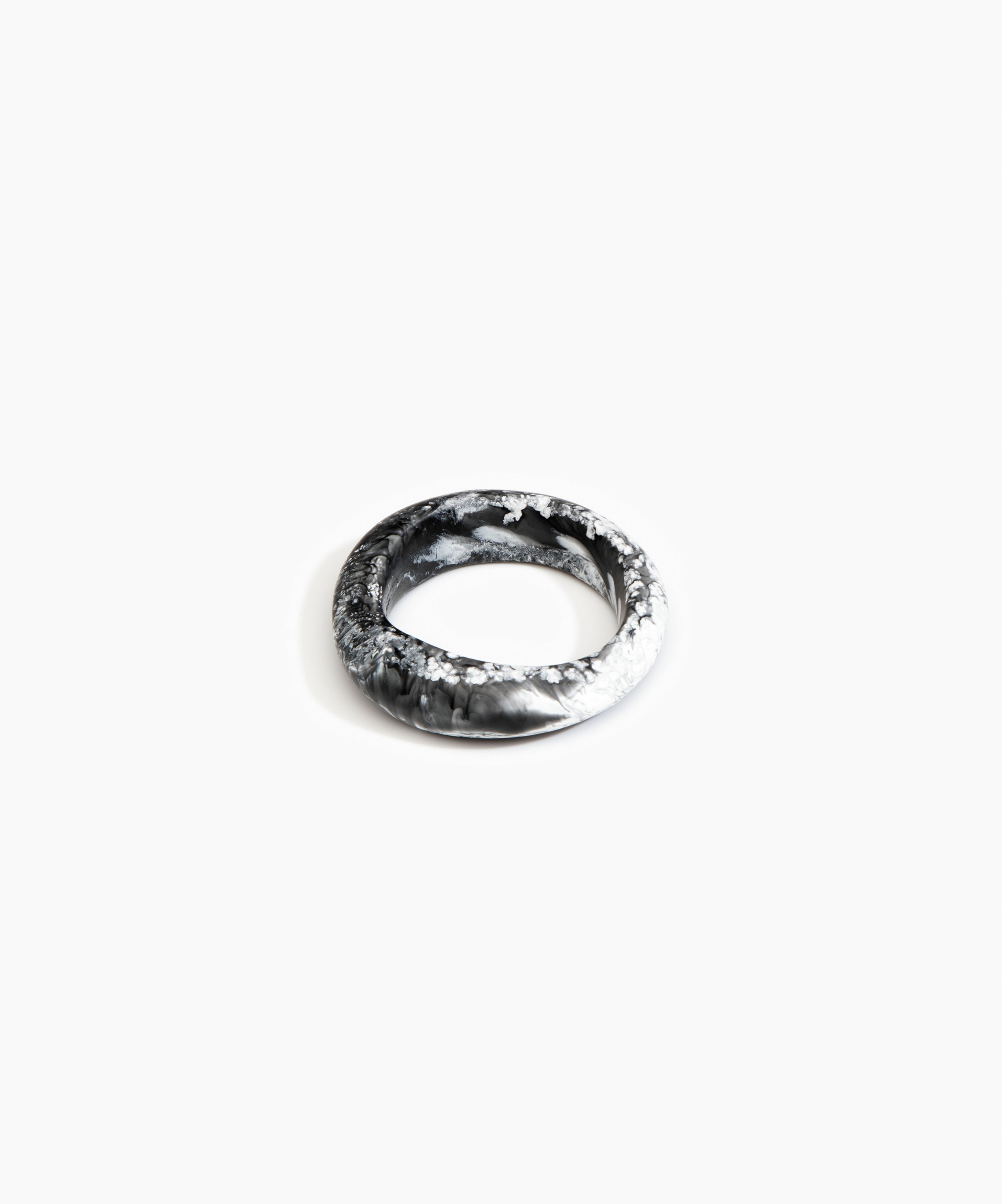 Dinosaur Designs Earth Bangle in Black Marble Colour resin with Regular Fit..