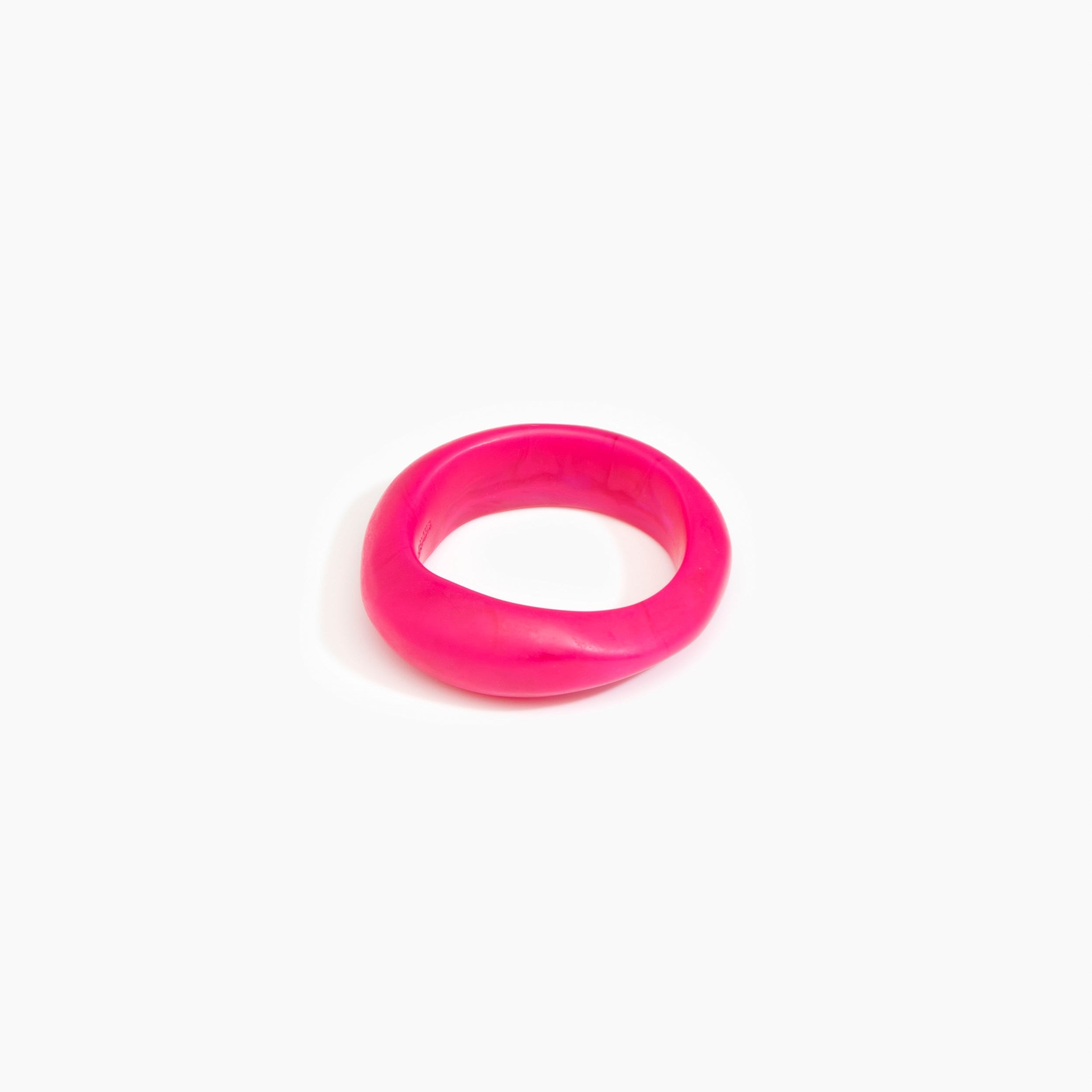 Dinosaur Designs Earth Bangle in Flamingo Colour resin with Regular Fit..
