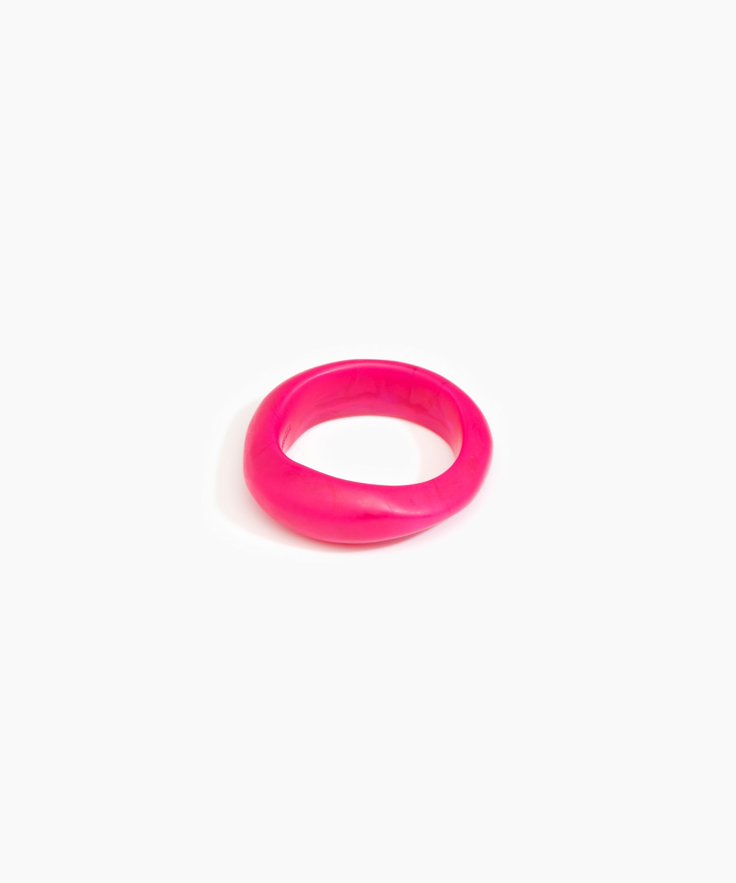 Dinosaur Designs Earth Bangle in Flamingo Colour resin with Regular Fit.