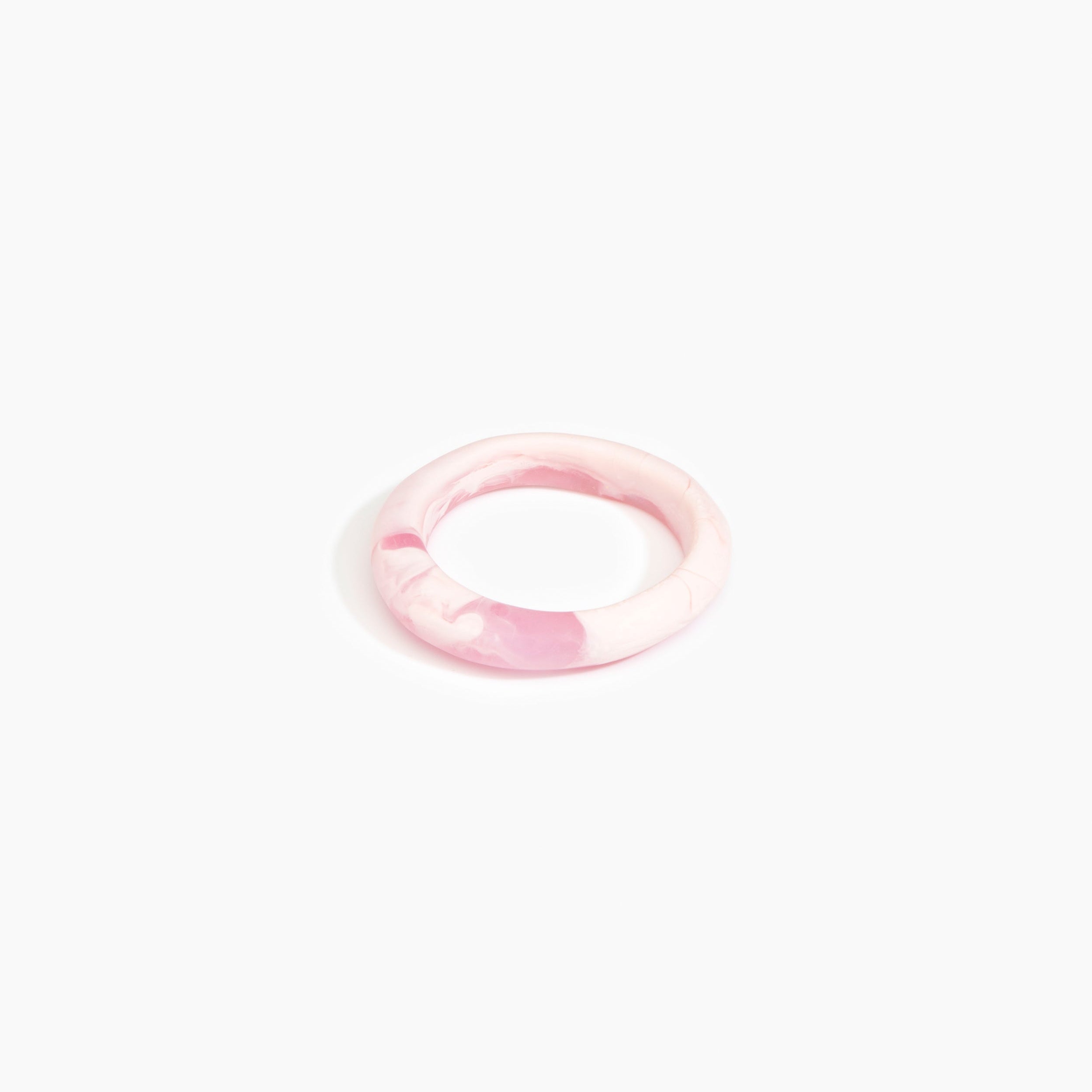 Dinosaur Designs Small Organic Bangle in Shell Pink Colour resin with Regular Fit.