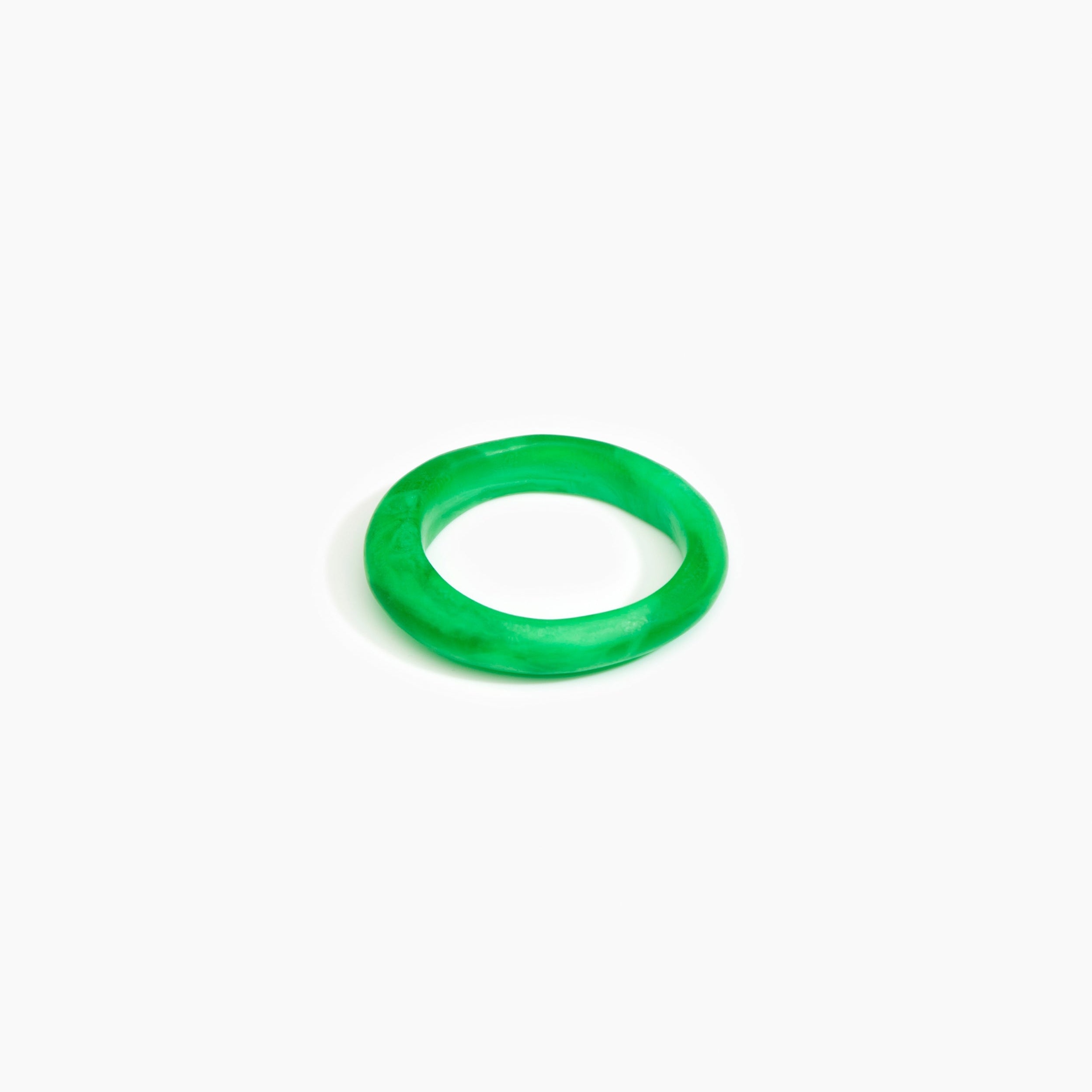 Dinosaur Designs Small Organic Bangle in Leaf Colour resin with Regular Fit.