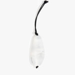 Dinosaur Designs Pebble Keyring in White Marble Colour resin