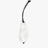 Dinosaur Designs Pebble Keyring in White Marble Colour resin