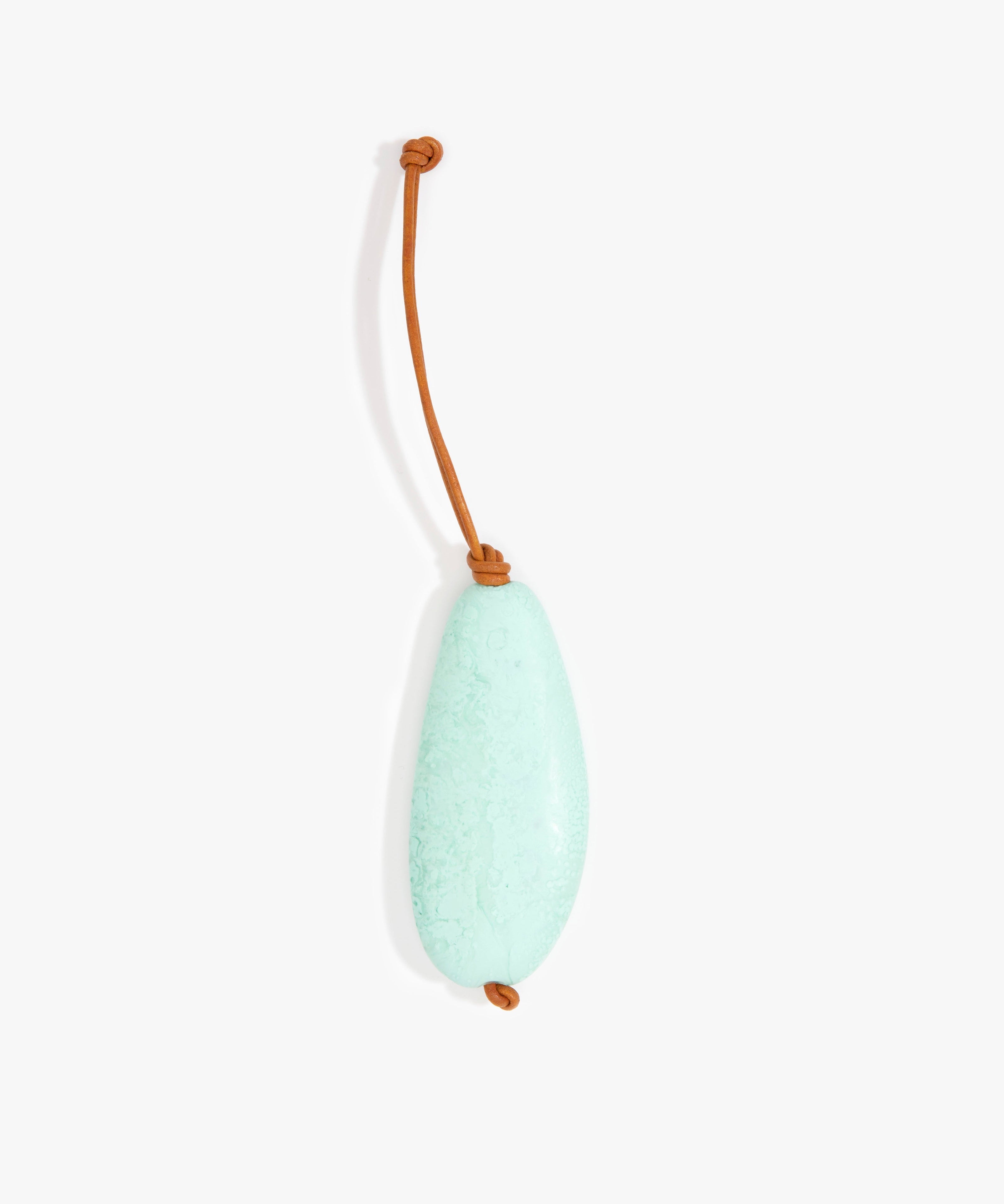 Dinosaur Designs Pebble Keyring in Mint Colour resin