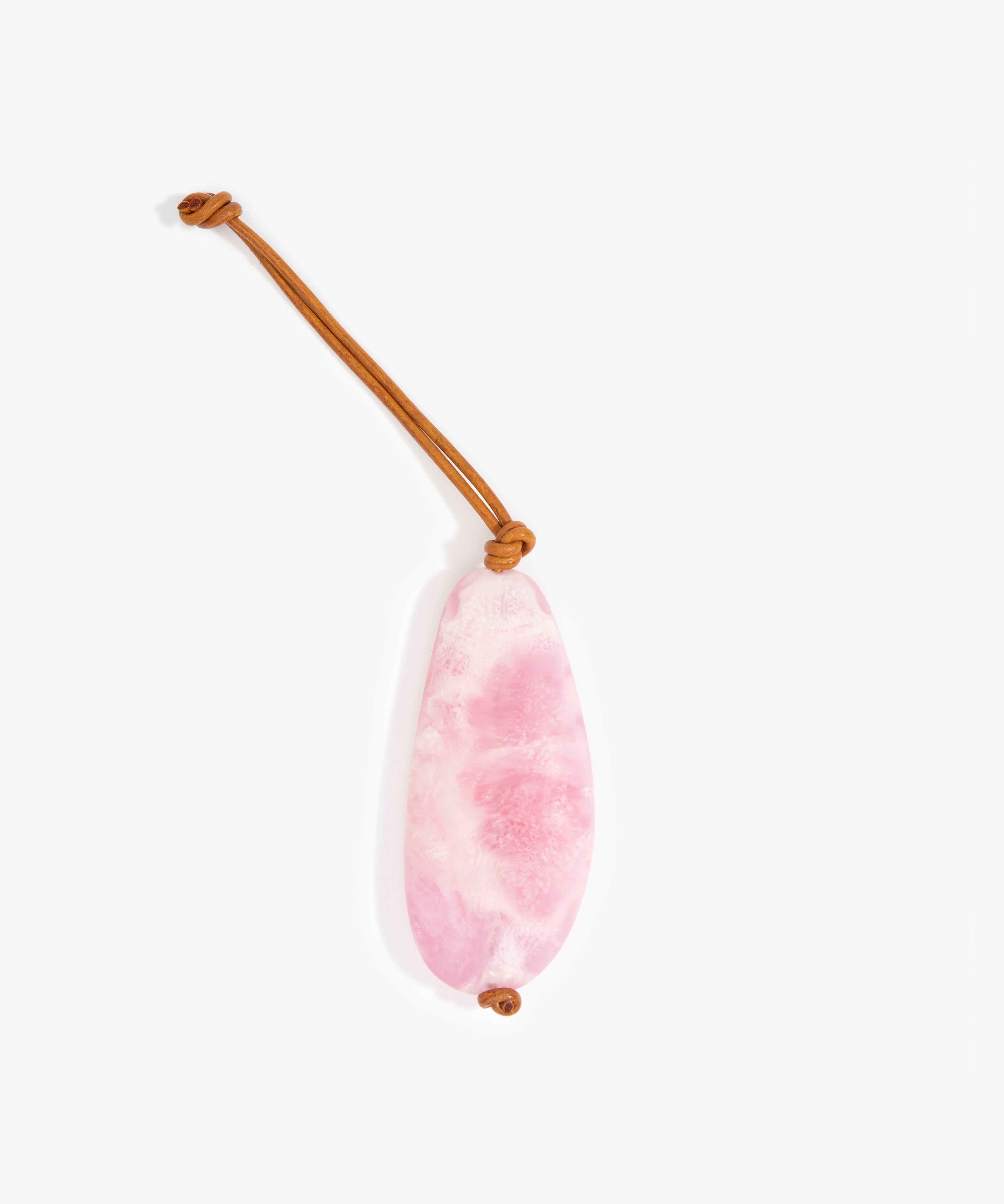 Dinosaur Designs Pebble Keyring in Shell Pink Colour resin