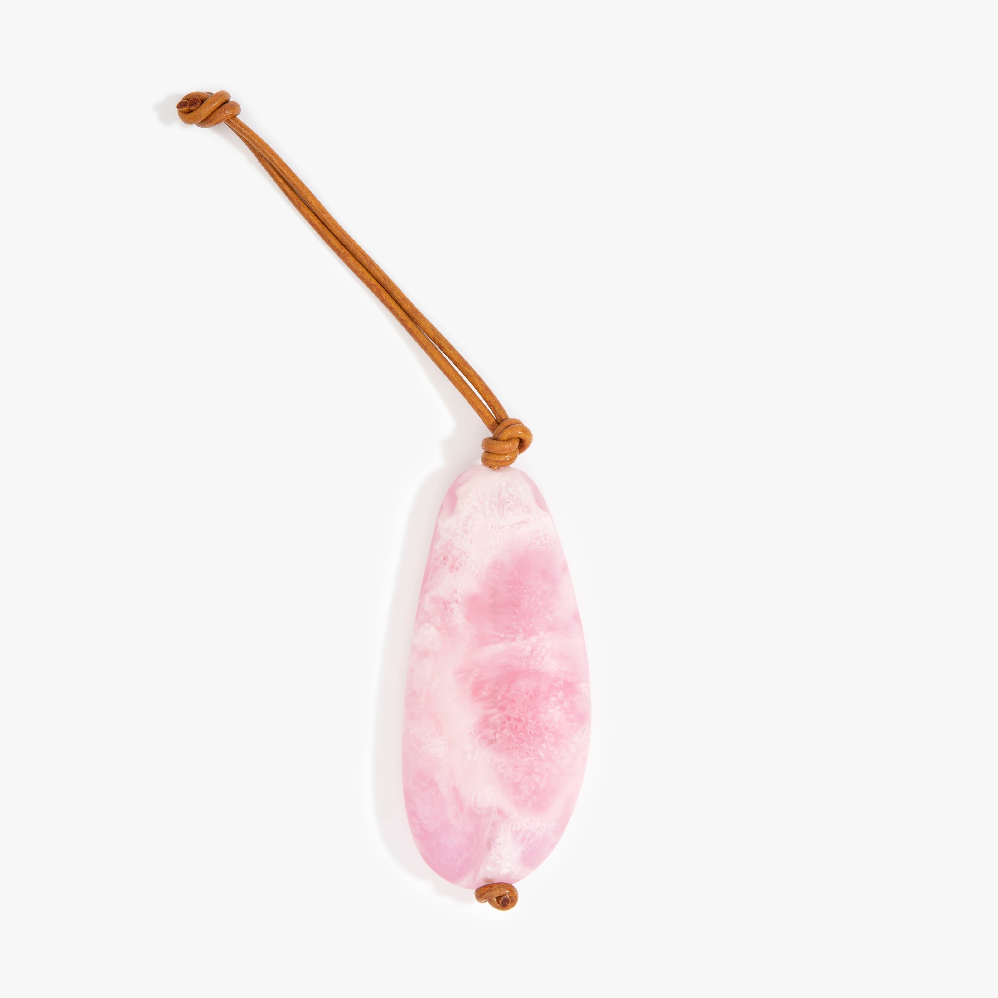 Dinosaur Designs Pebble Keyring in Shell Pink Colour resin.