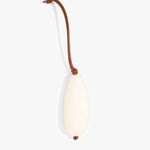 Dinosaur Designs Pebble Keyring in Cream Colour resin