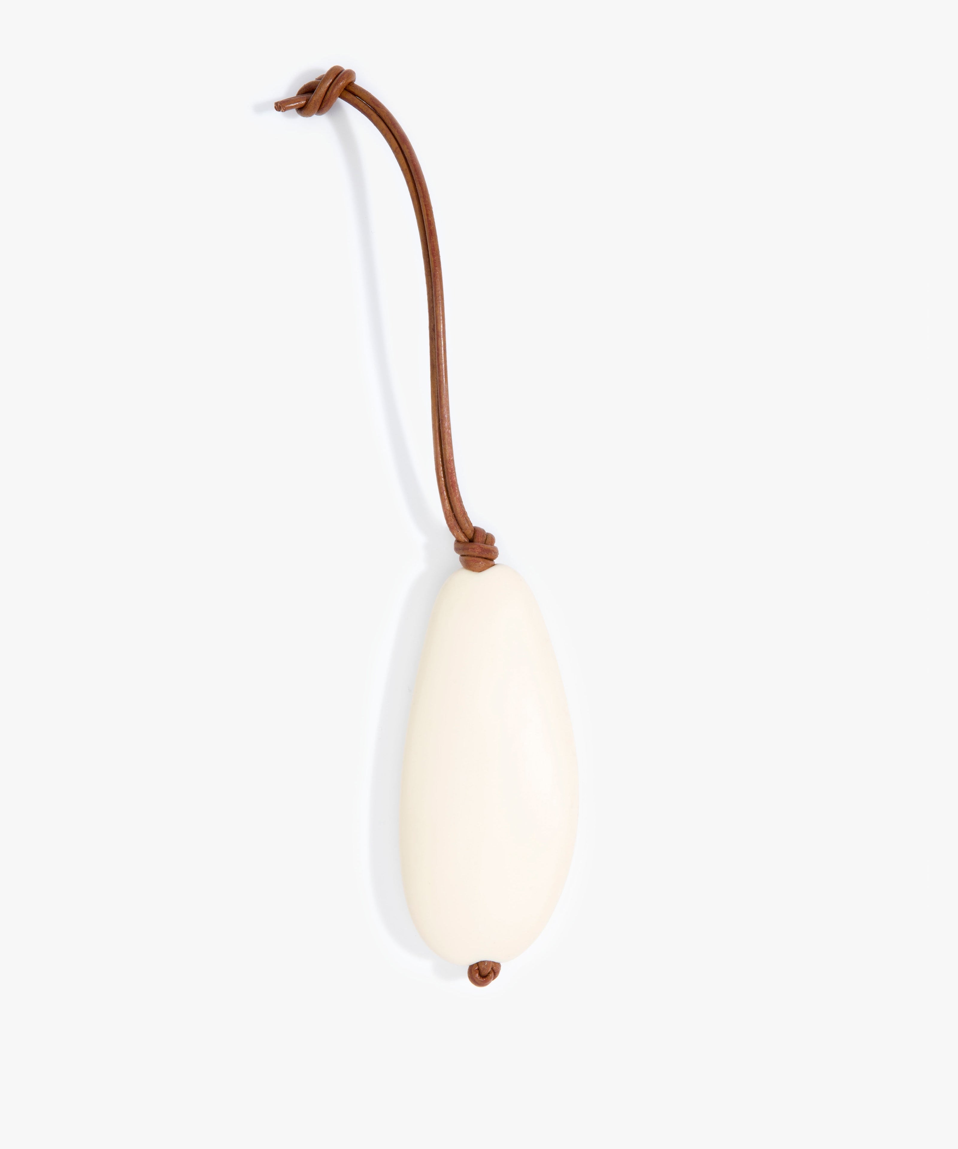 Dinosaur Designs Pebble Keyring in Cream Colour resin