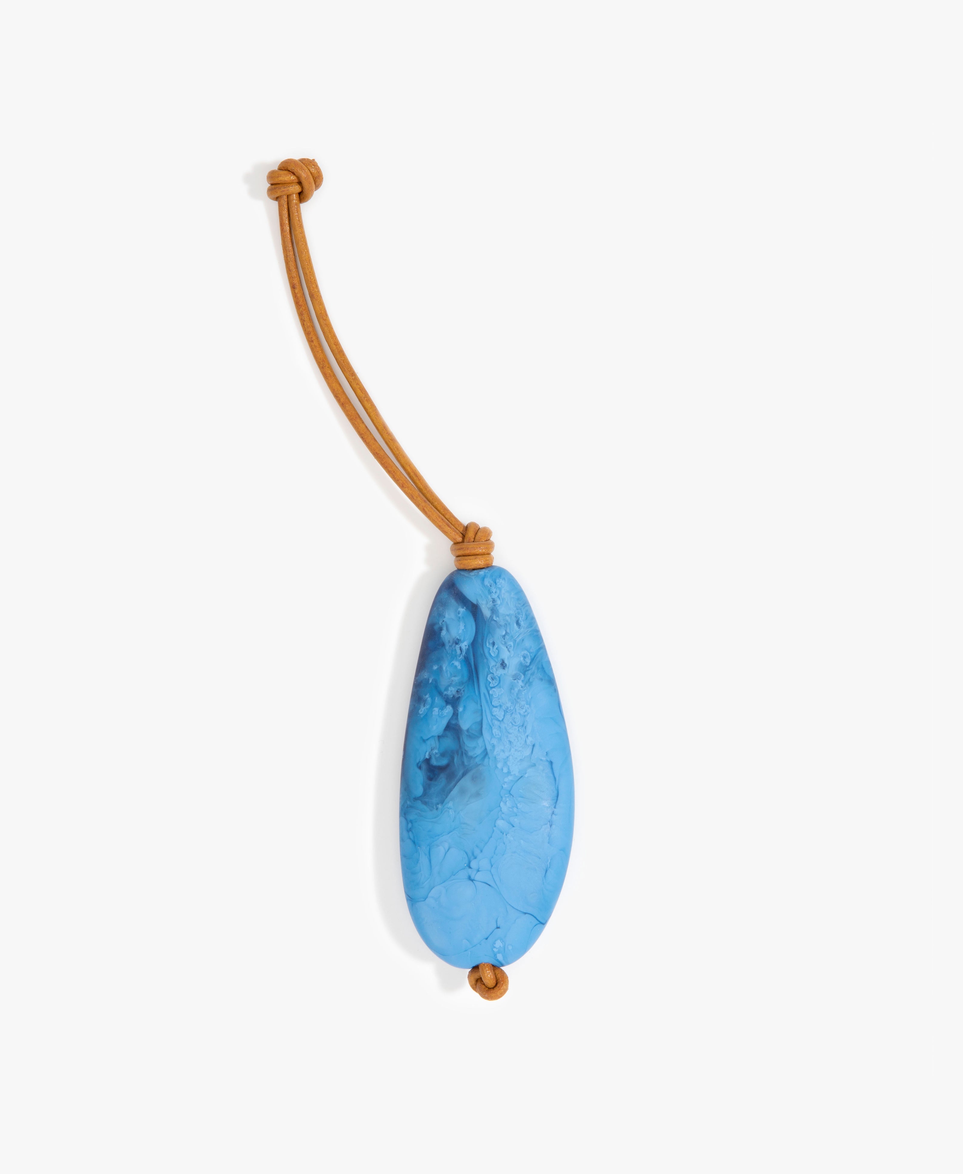 Dinosaur Designs Pebble Keyring in Sky Colour resin