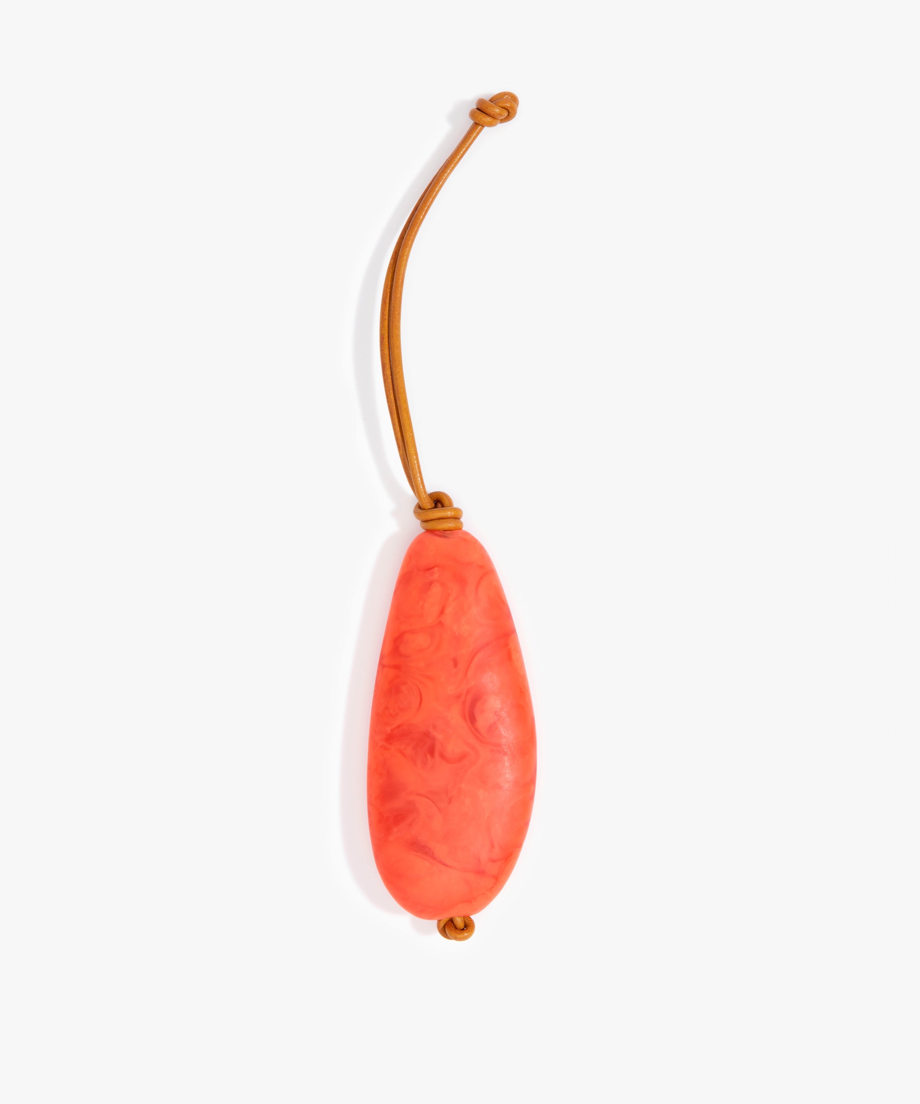 Dinosaur Designs Pebble Keyring in Lychee Colour resin