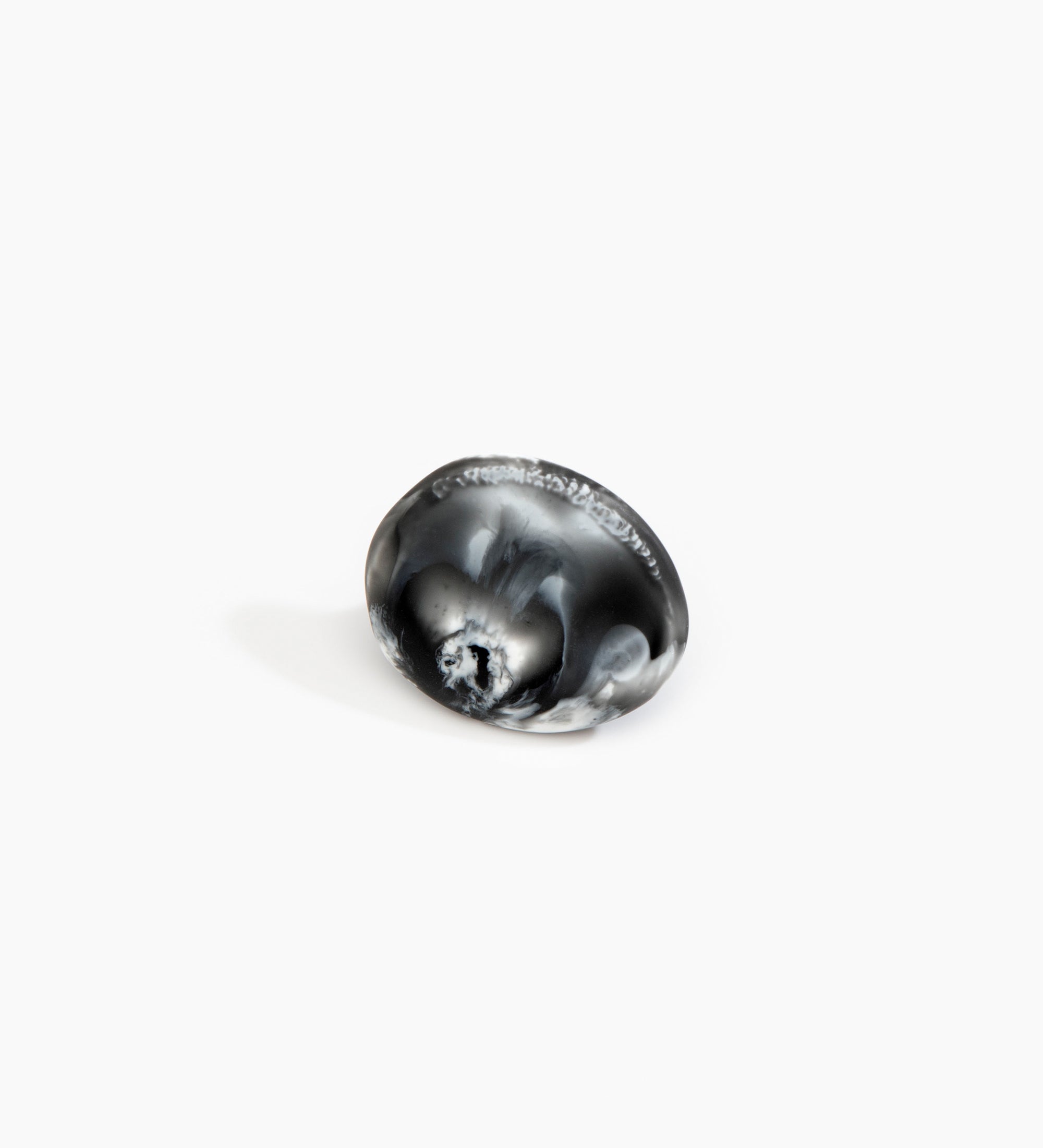 Dinosaur Designs Stone Ring Rings in Black Marble Colour resin with Wide Fit