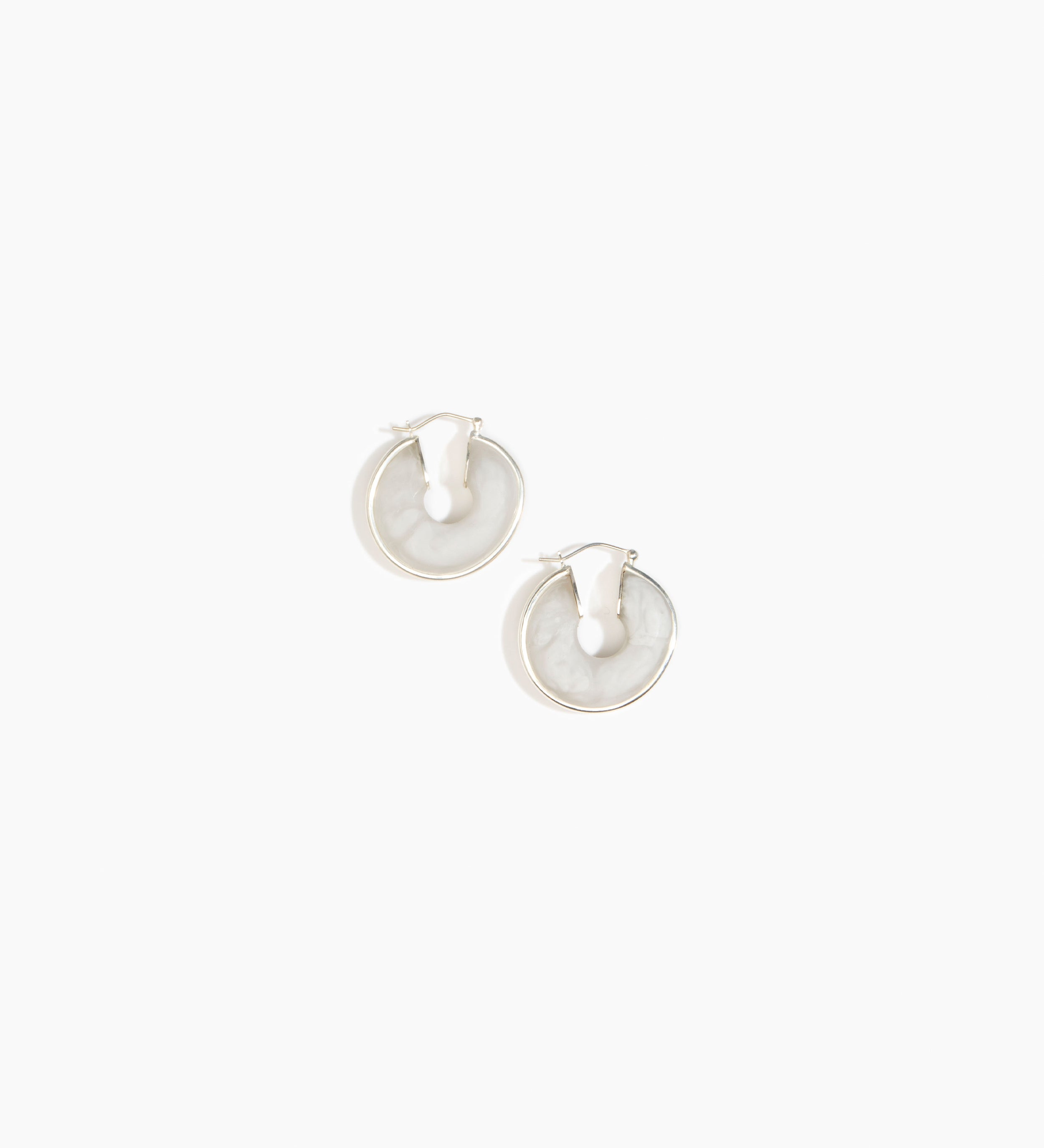 Dinosaur Designs Large Drift Hoop Earrings Earrings in Frost Colour resin with Silver-Plated Brass Material