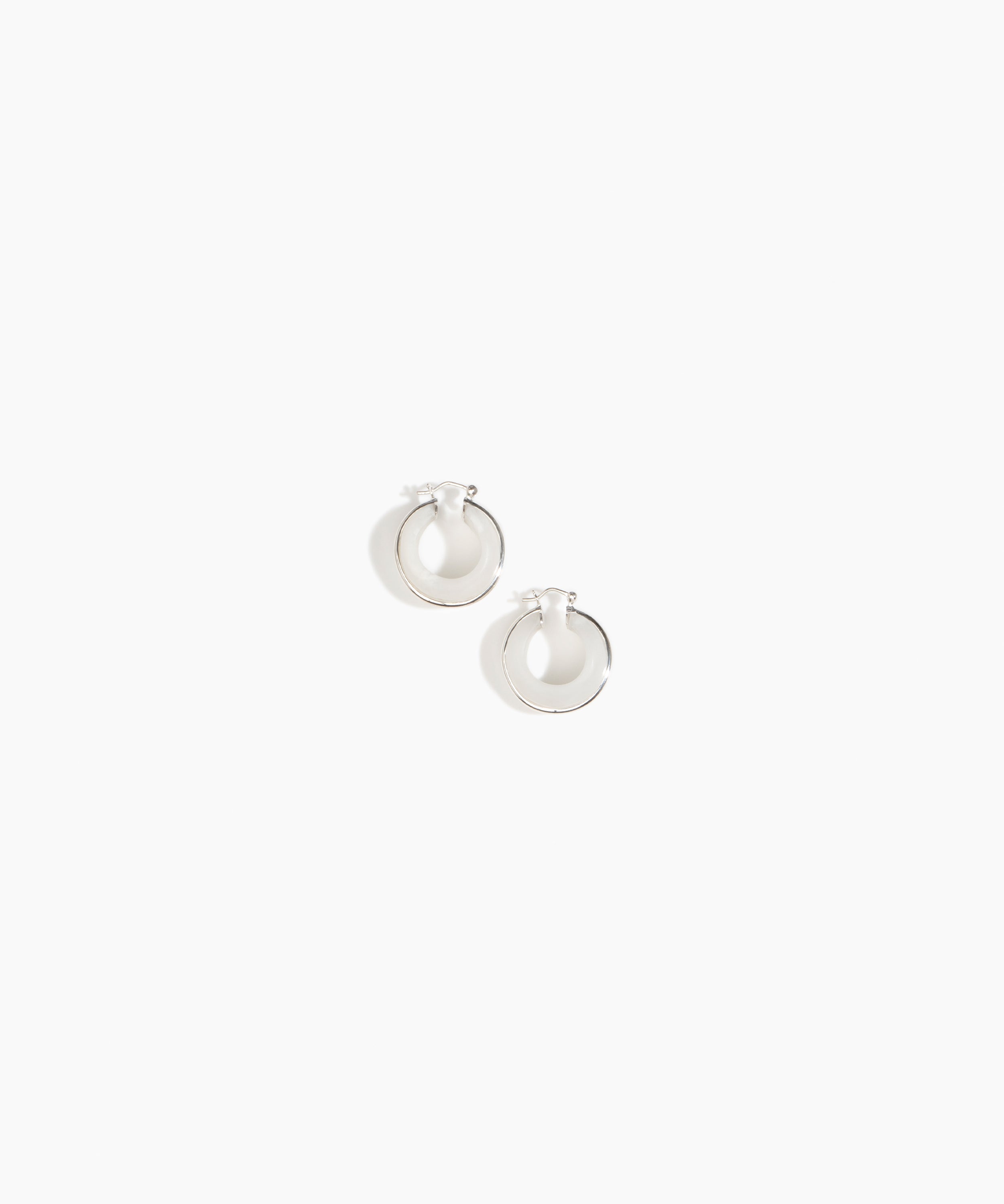 Dinosaur Designs Drift Hoop Earrings Earrings in Frost Colour resin with Silver-Plated Brass Material