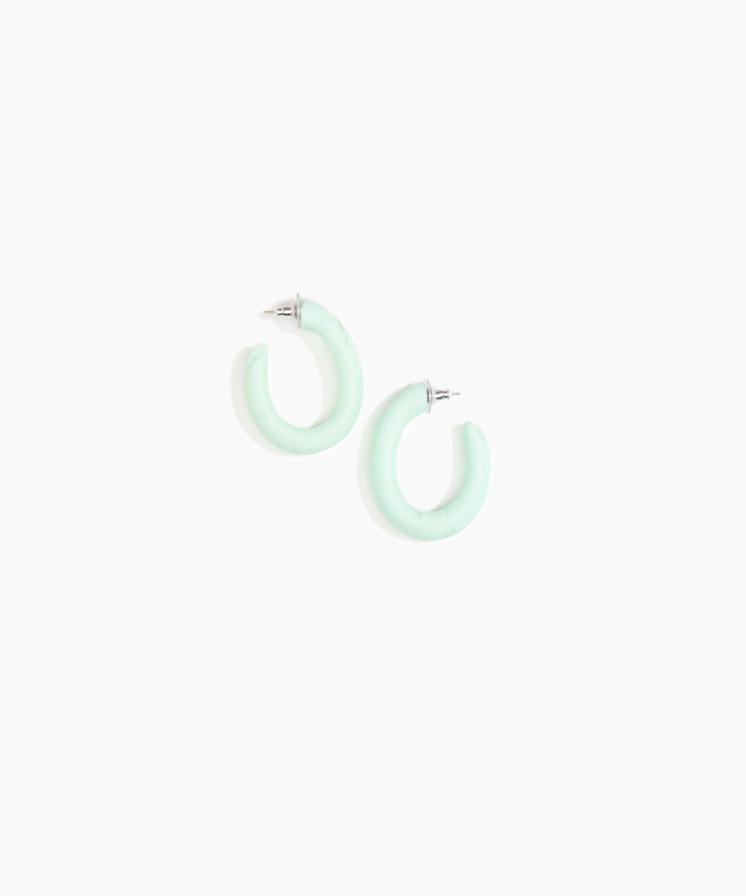 Dinosaur Designs Medium Pebble Loop Earrings Earrings in Mint Colour resin 