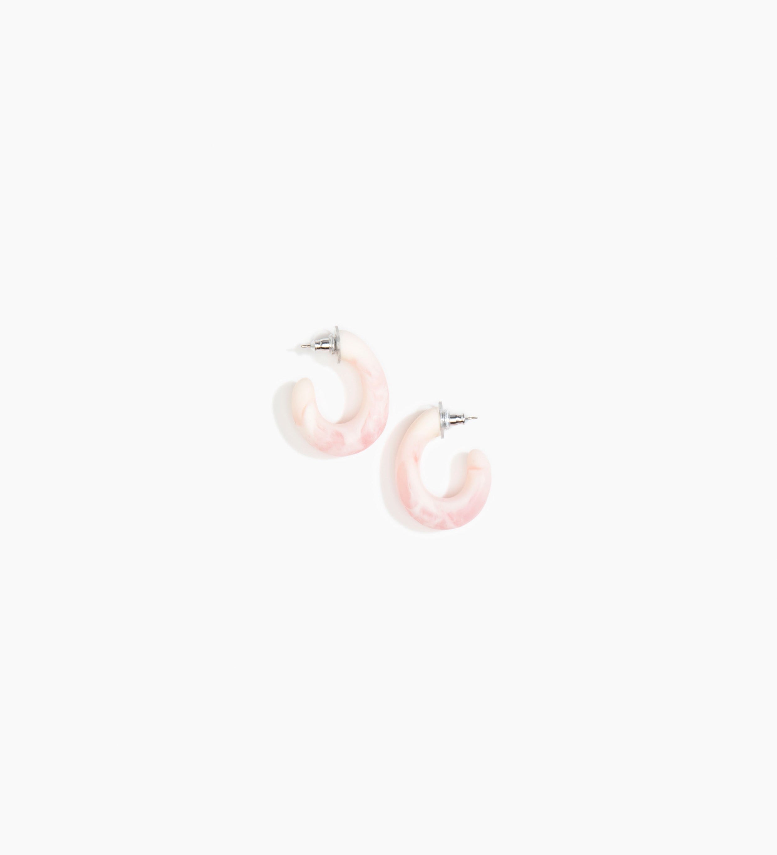 Dinosaur Designs Small Pebble Loop Earrings Earrings in Shell Pink Colour resin 