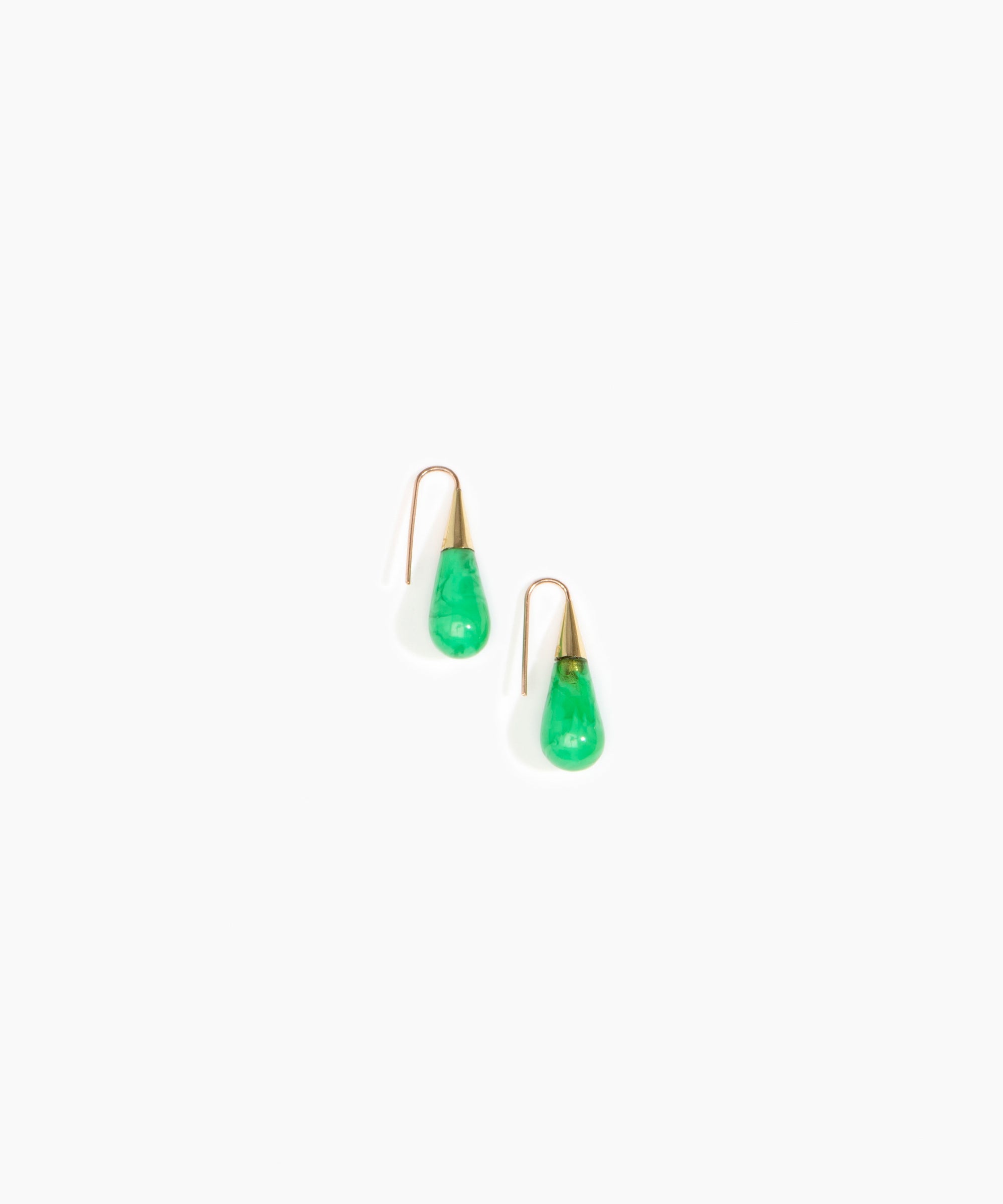 Dinosaur Designs Small Dew Drop Earrings Earrings in Leaf Colour resin 