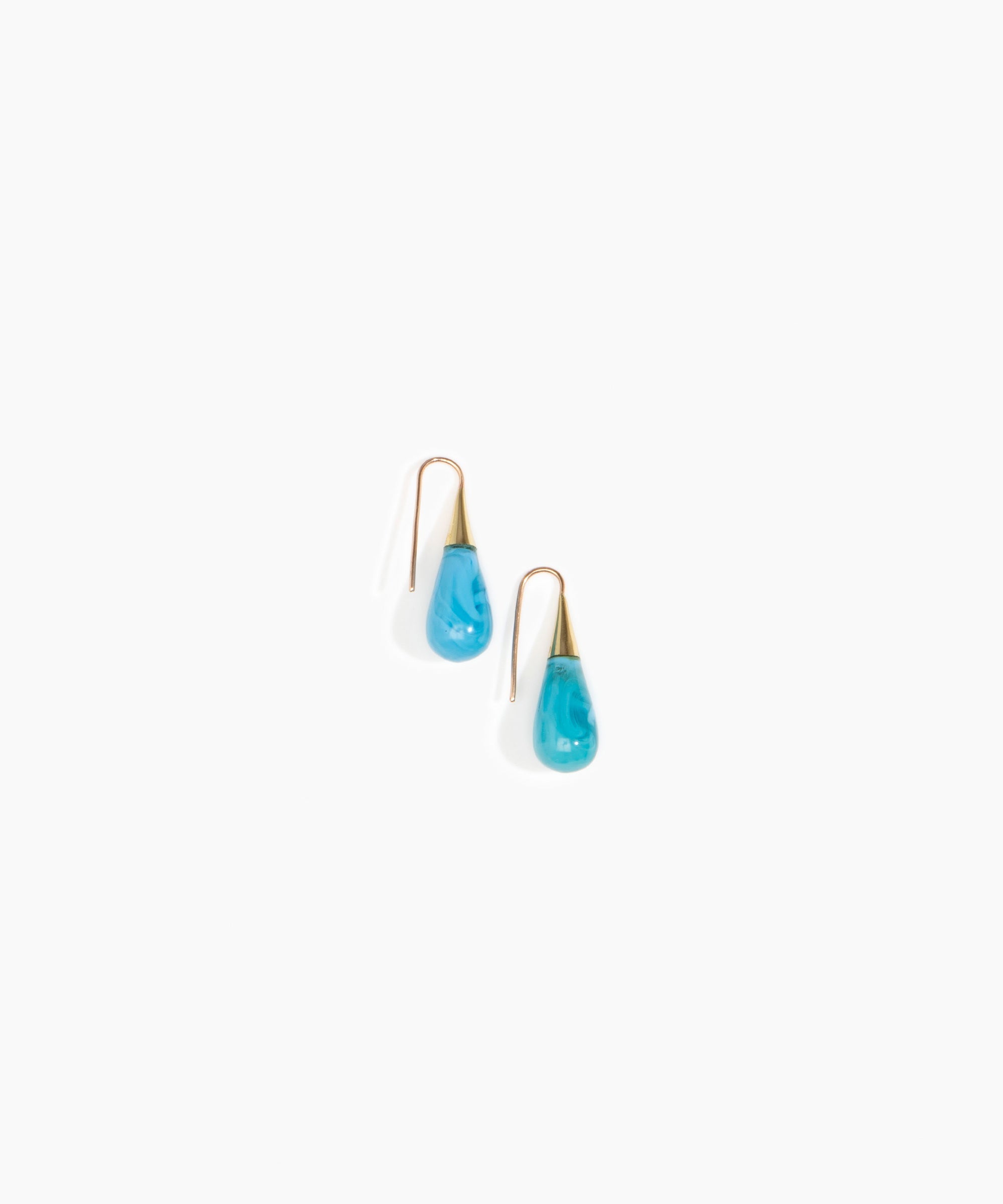 Dinosaur Designs Small Dew Drop Earrings Earrings in Sky Colour resin 