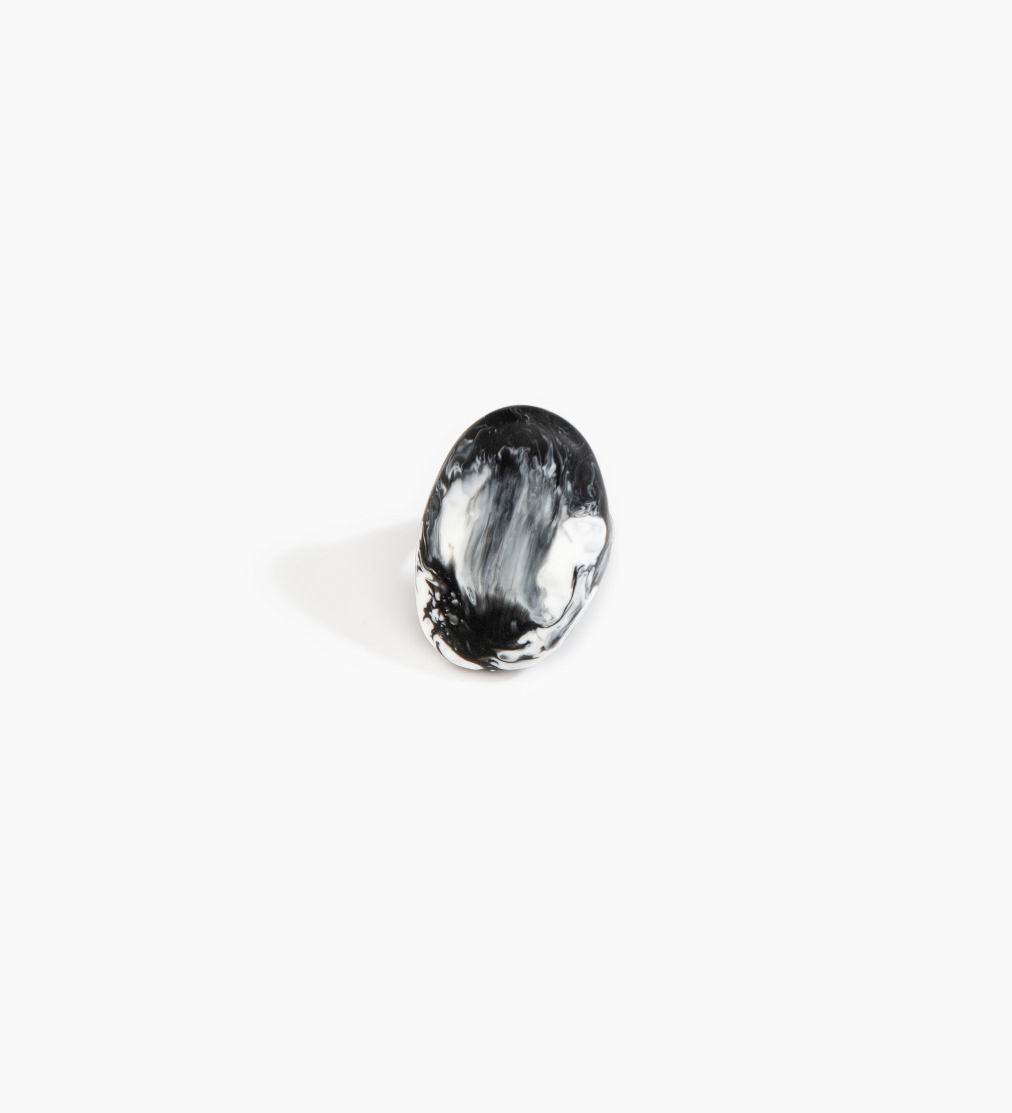 Dinosaur Designs Rock Ring Rings in Black Marble Colour resin with Regular Fit