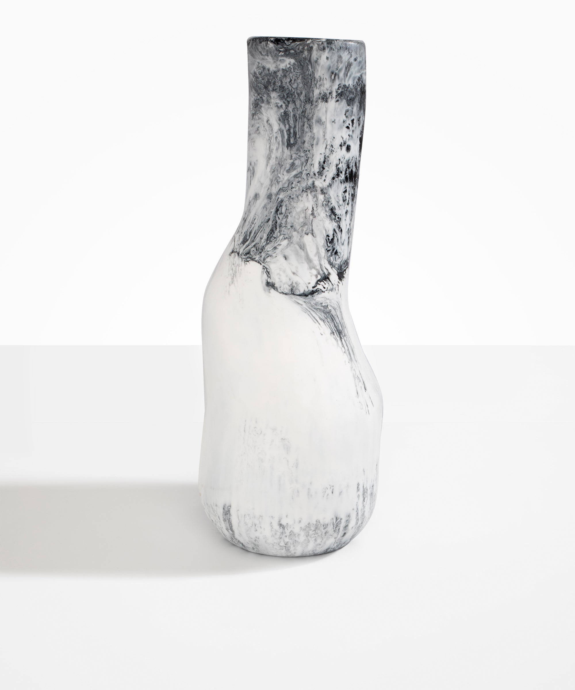 Dinosaur Designs Tall Studio Vase in White Marble  colour resin