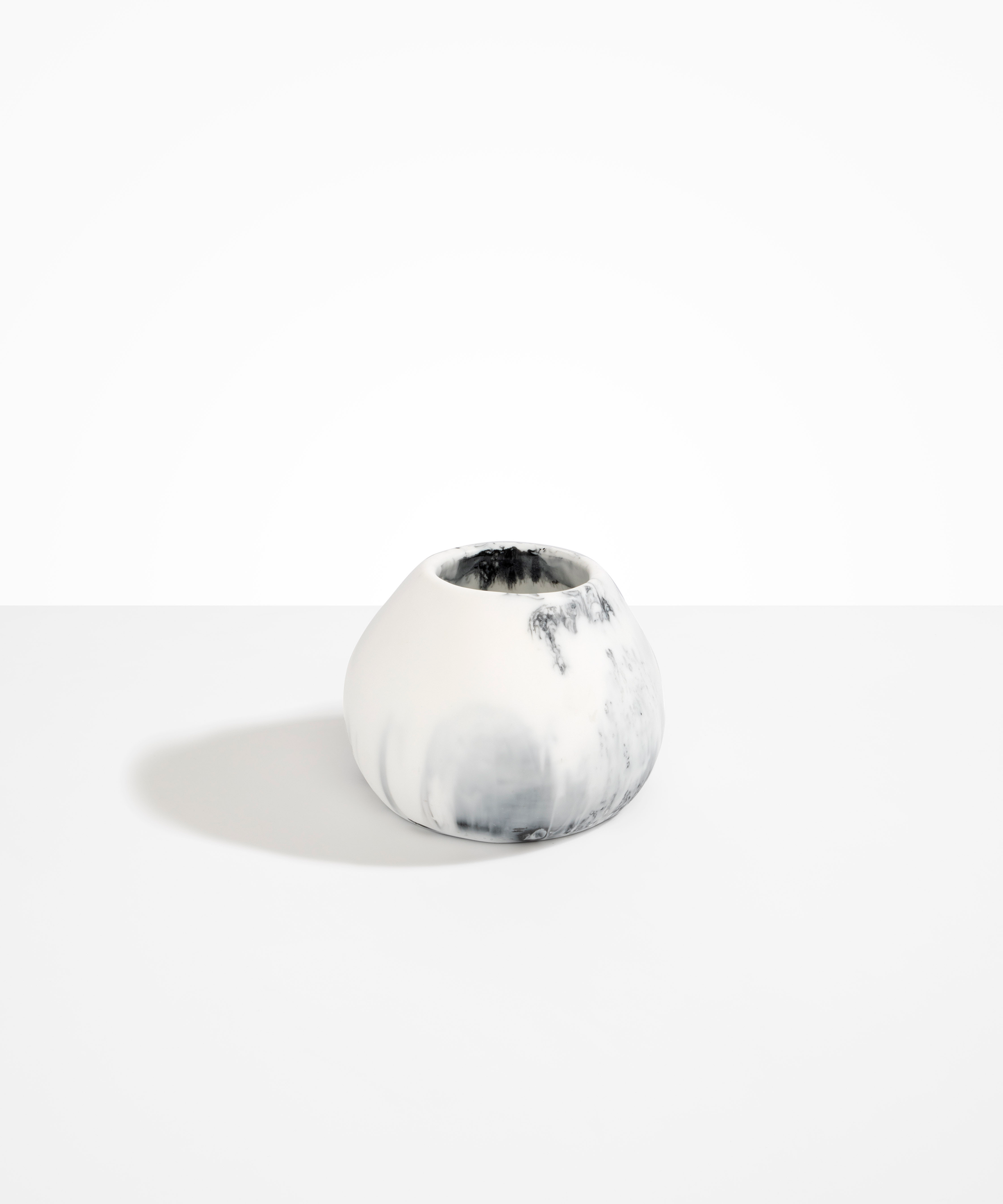 Dinosaur Designs Volcanic Vase in White Marble Colour resin
