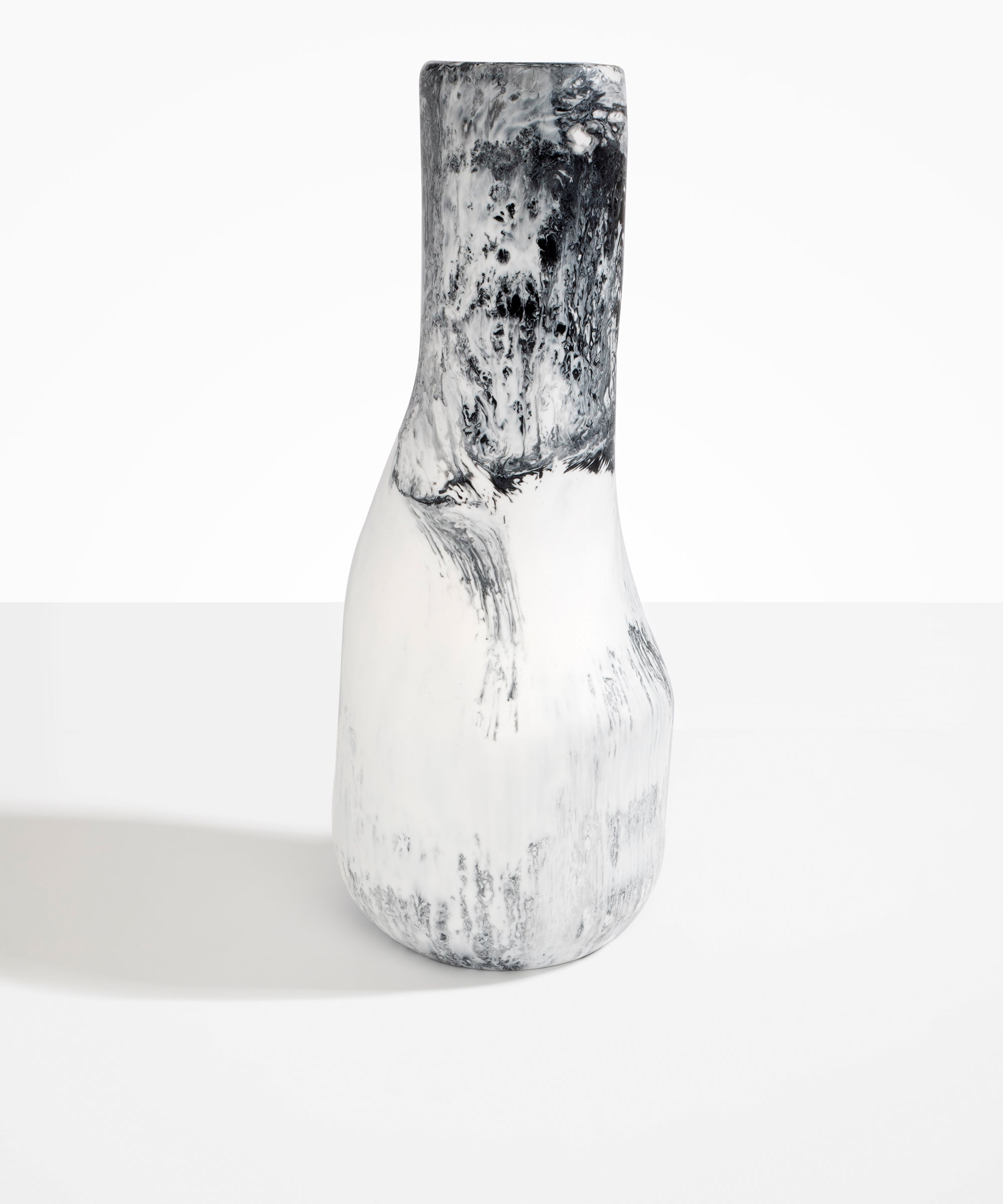 Dinosaur Designs Tall Studio Vase in White Marble Colour resin.