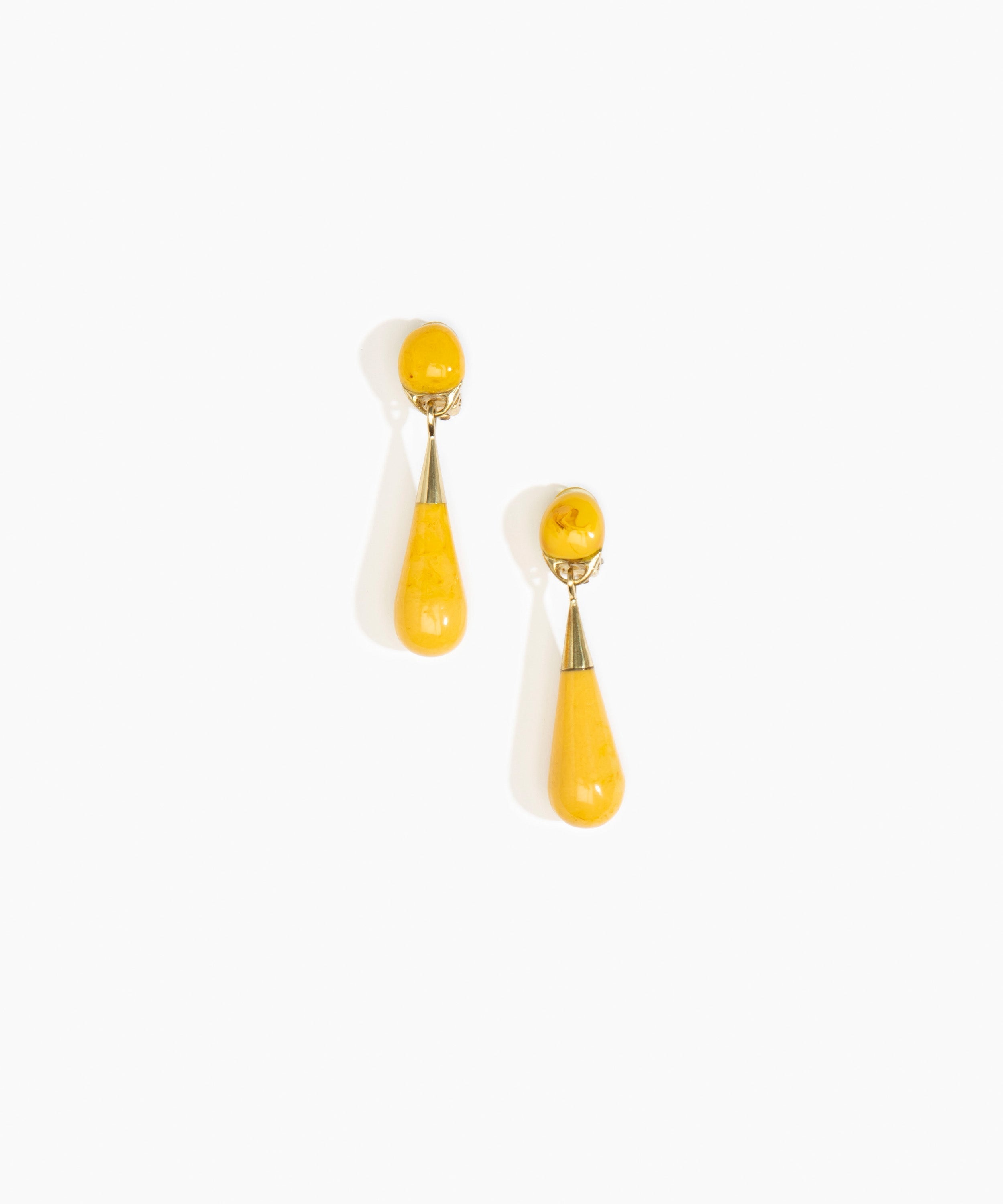 Dinosaur Designs Medium Dew Drop Earrings in Honeycomb Colour resin with Studs Backing