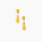 Dinosaur Designs Medium Dew Drop Earrings Earrings in Honeycomb Colour resin with Studs Backing