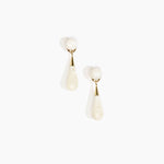 Dinosaur Designs Medium Dew Drop Earrings Earrings in Chalk Swirl Colour resin with Studs Backing