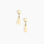 Dinosaur Designs Medium Dew Drop Earrings Earrings in Cream Colour resin with Studs Backing