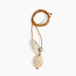 Dinosaur Designs Rock Cluster Pendant in Sandy Pearl Colour resin with Nano-Coated Brass Bead Material.
