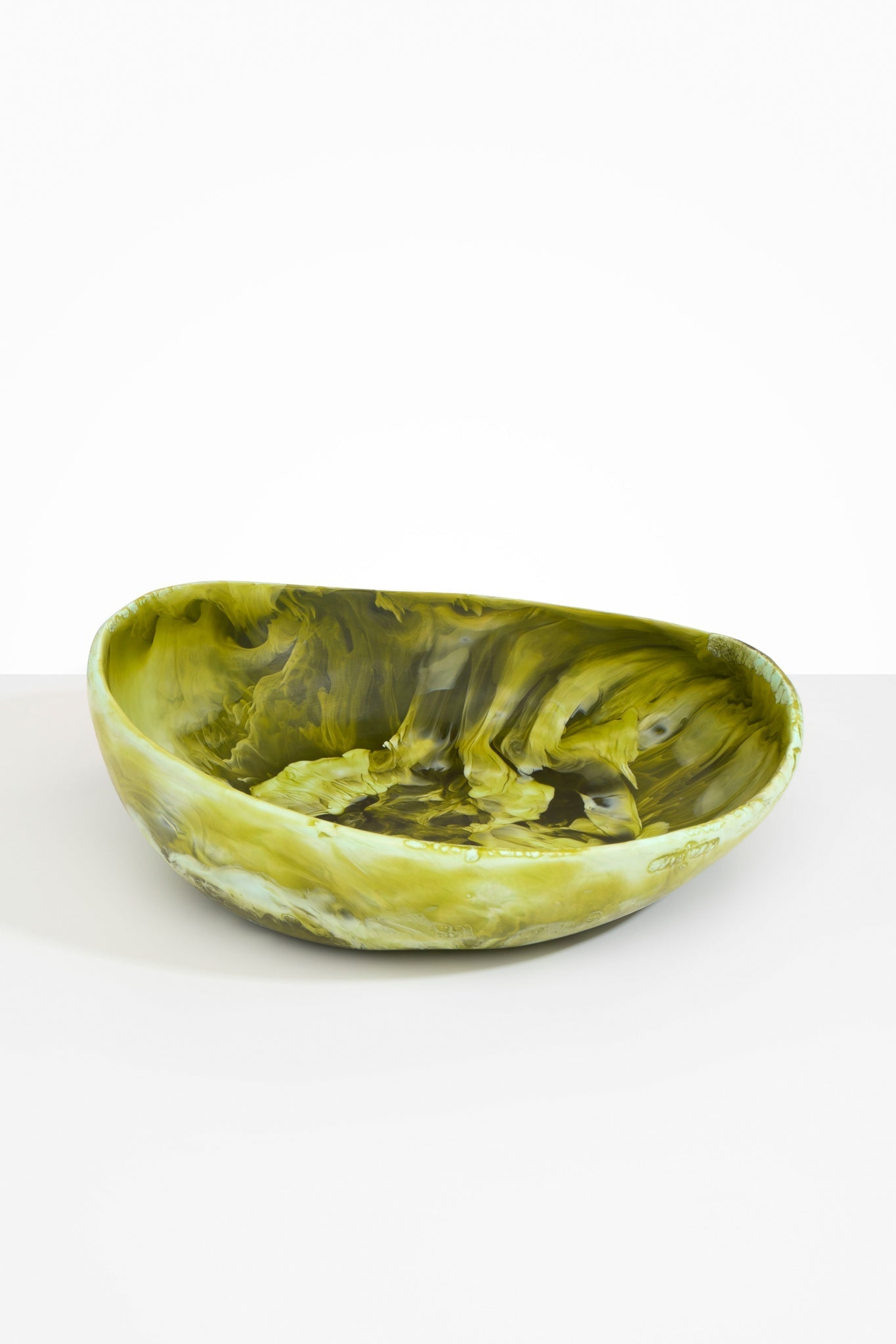 Dinosaur Designs Large Flow Bowl in Malachite Colour resin..
