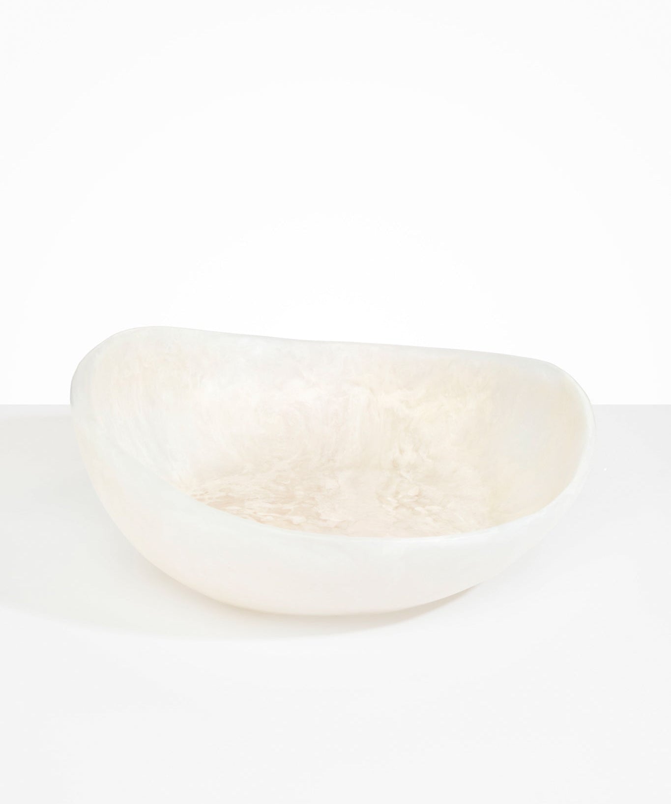 Dinosaur Designs Large Flow Bowl in Chalk Swirl Colour resin..