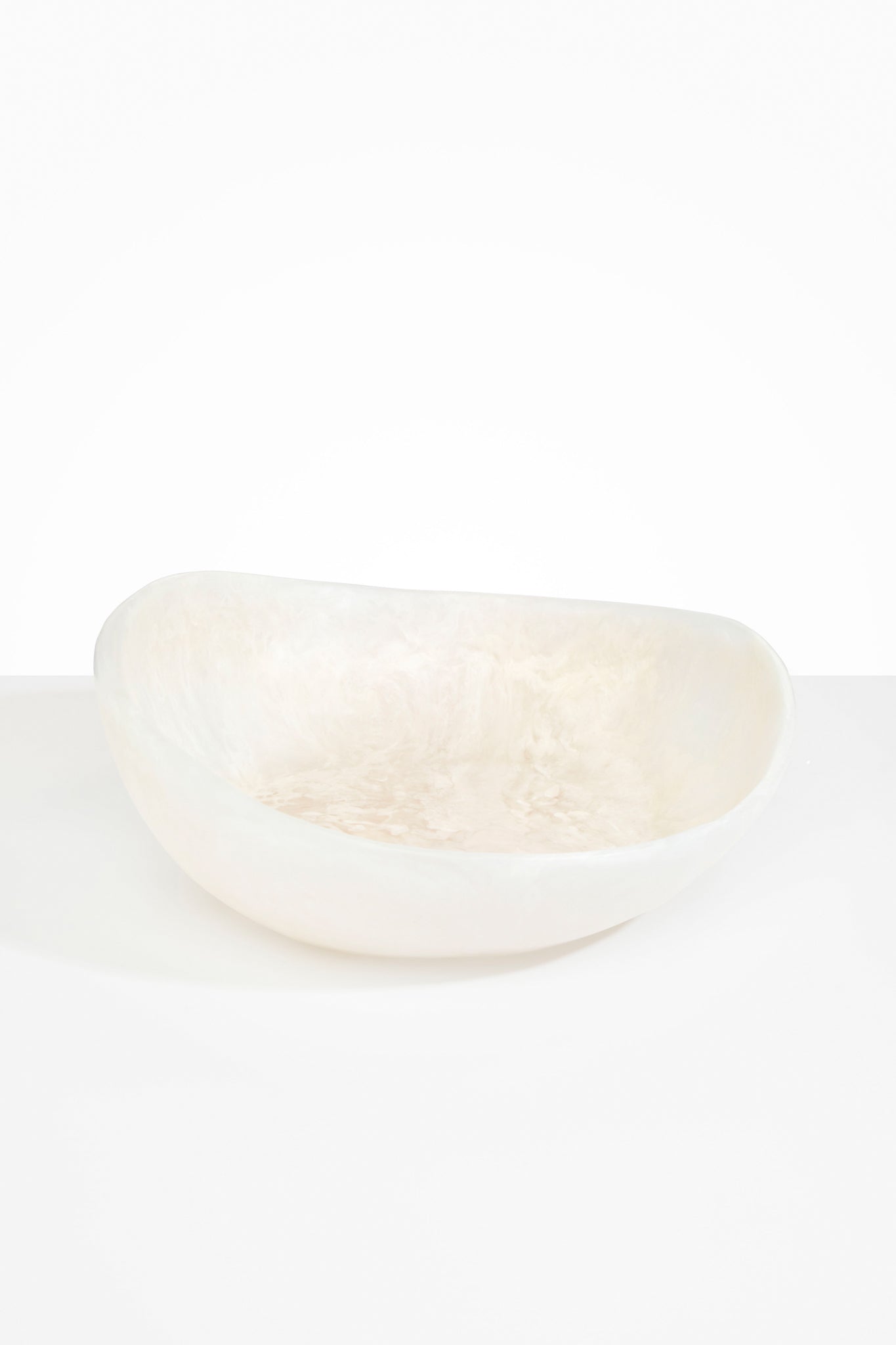 Dinosaur Designs Large Flow Bowl in Chalk Swirl Colour resin..