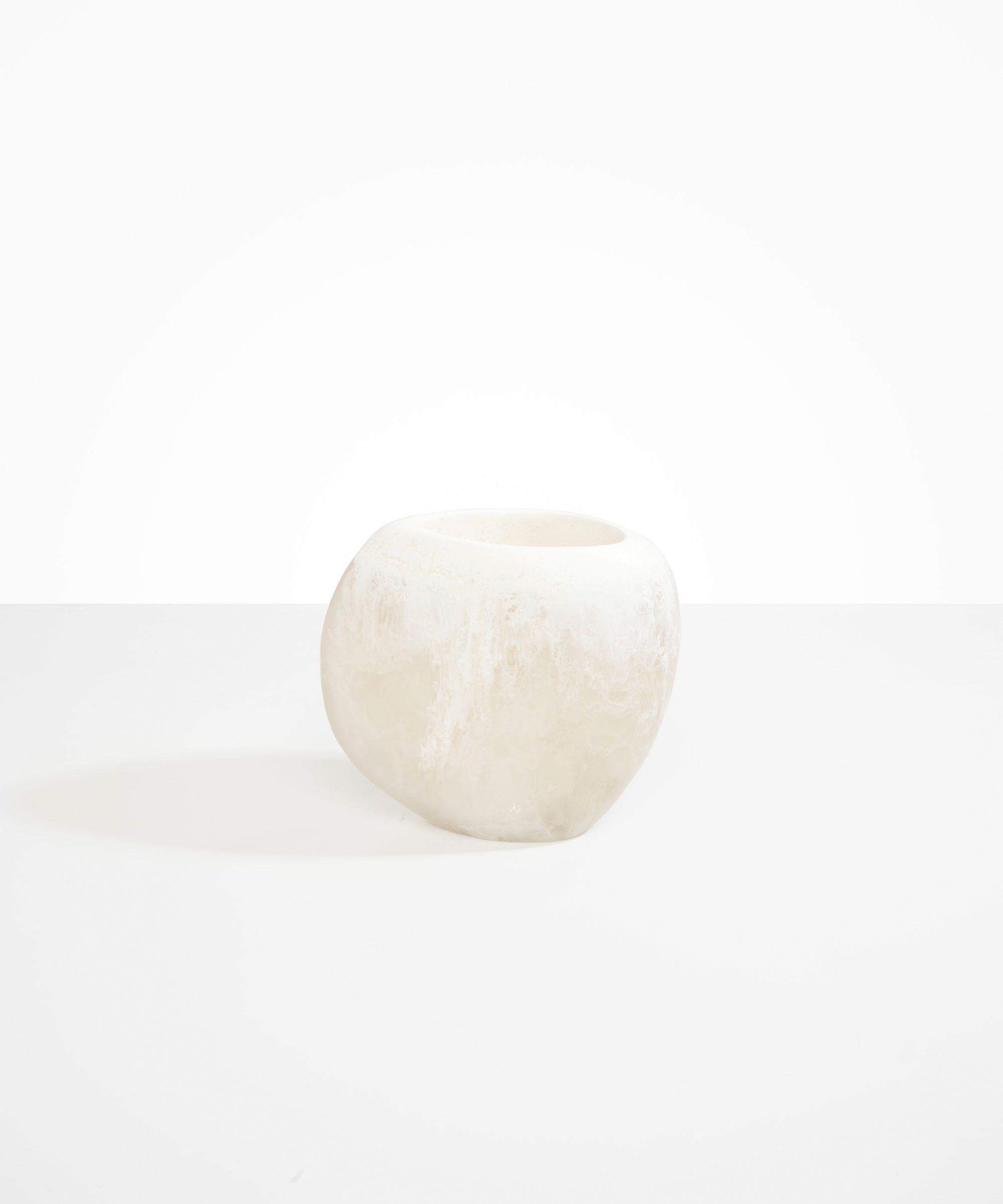 Dinosaur Designs Large Rock Vase in Snow Swirl Colour resin