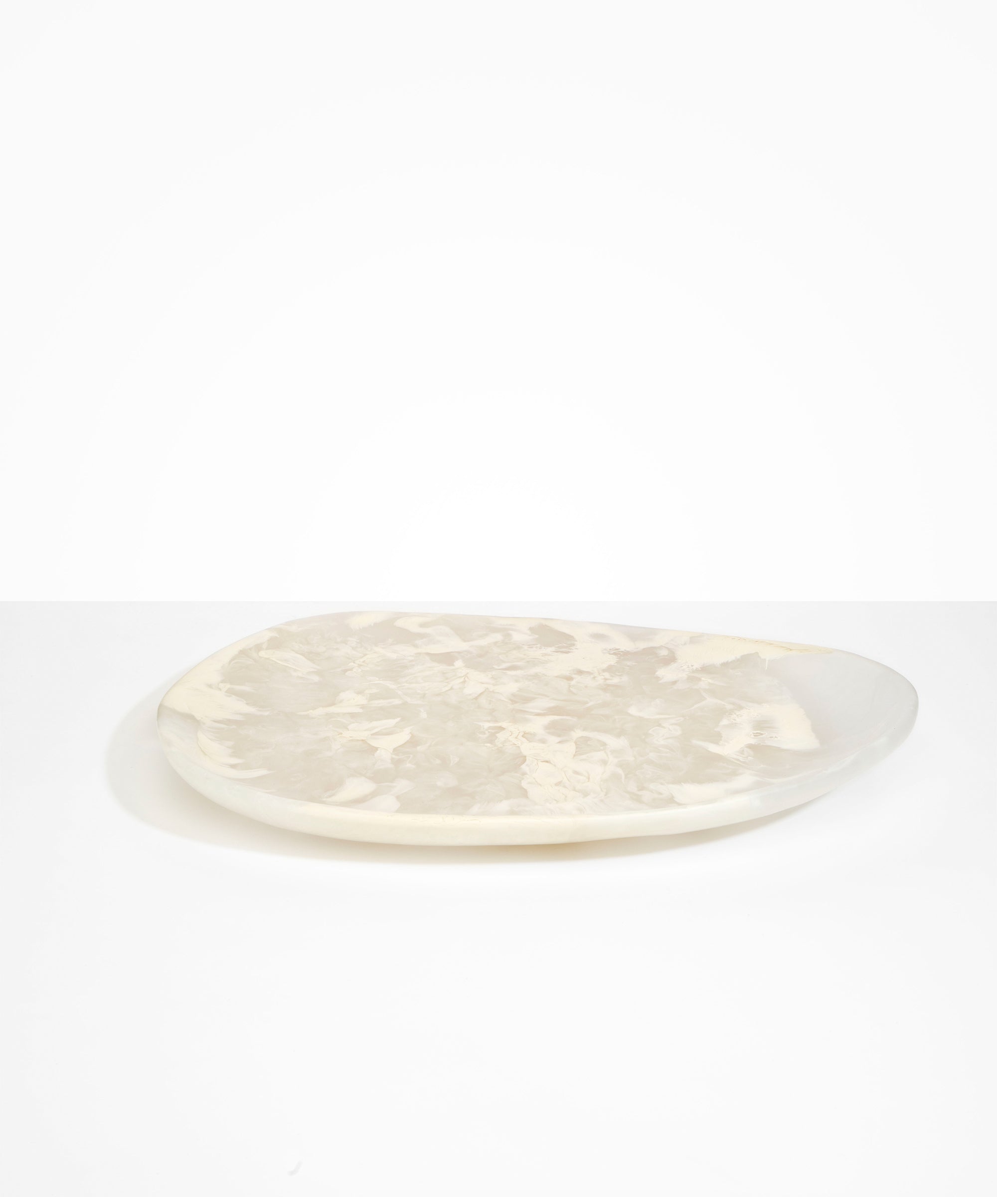 Dinosaur Designs Large Pebble Platter in Chalk Swirl Colour resin