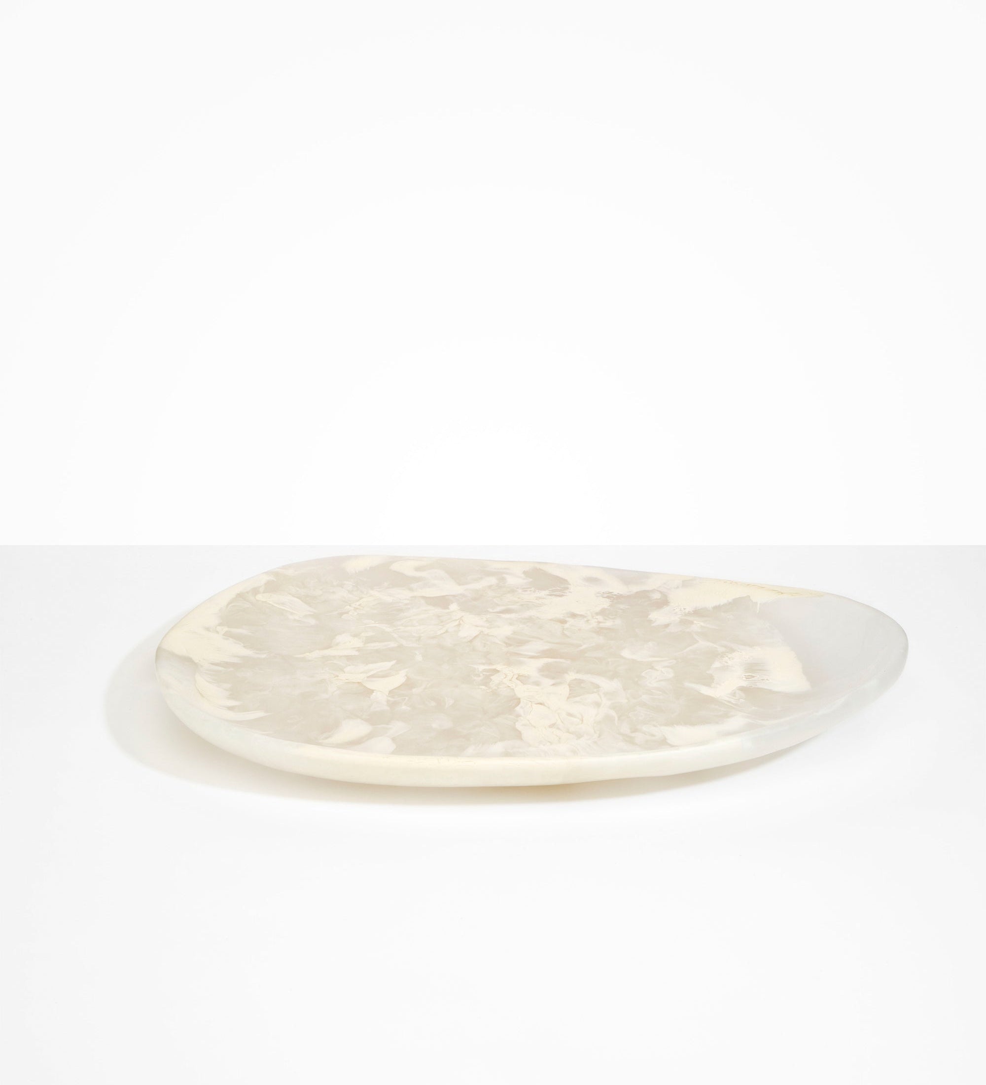 Dinosaur Designs Large Pebble Platter Serving Platters in Chalk Swirl Colour resin 