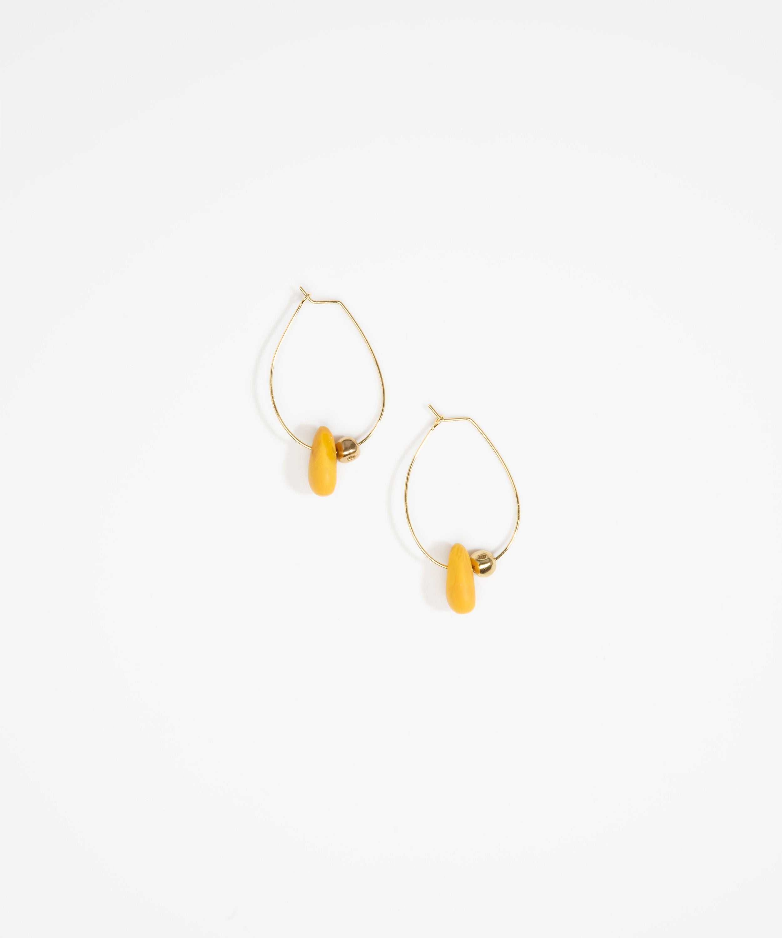 Dinosaur Designs Joie De Vivre Hoop Earrings Earrings in Honeycomb Colour resin with Gold-Filled Material