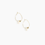 Dinosaur Designs Joie De Vivre Hoop Earrings Earrings in Chalk Swirl Colour resin with Gold-Filled Material