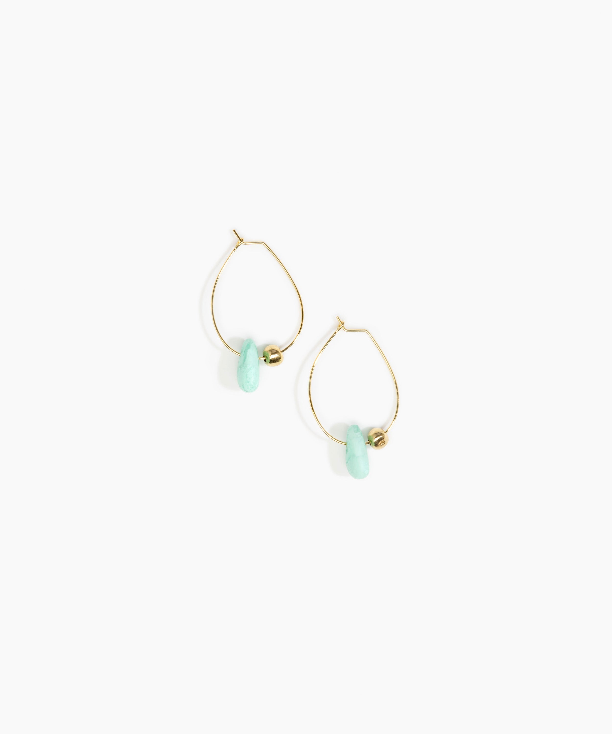 Dinosaur Designs Joie De Vivre Hoop Earrings Earrings in Mint Colour resin with Gold-Filled Material