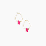 Dinosaur Designs Joie De Vivre Hoop Earrings Earrings in Flamingo Colour resin with Gold-Filled Material