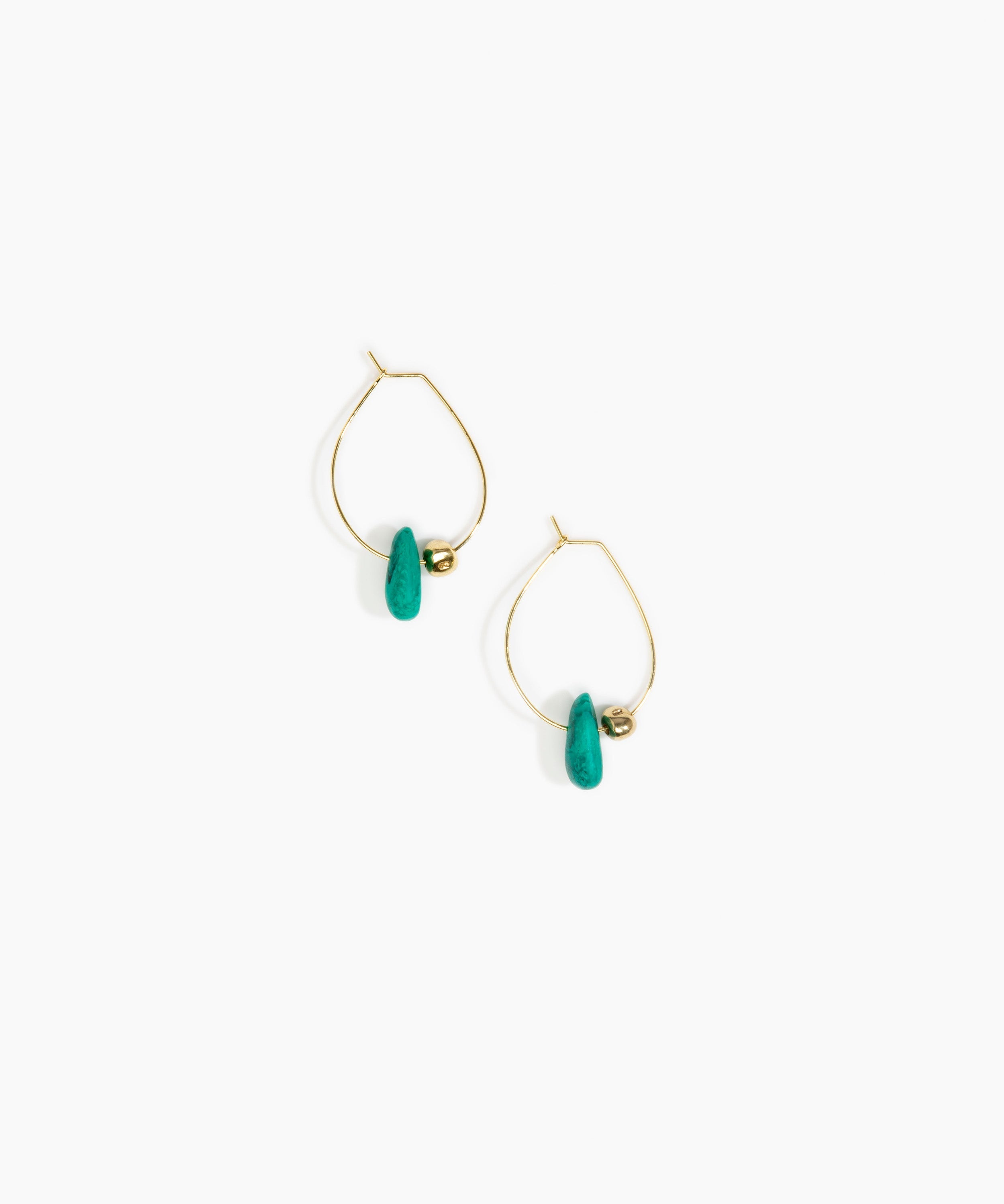 Dinosaur Designs Joie De Vivre Hoop Earrings Earrings in Mineral Swirl Colour resin with Gold-Filled Material