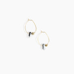 Dinosaur Designs Joie De Vivre Hoop Earrings Earrings in White Marble Colour resin with Gold-Filled Material