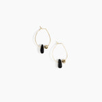 Dinosaur Designs Joie De Vivre Hoop Earrings Earrings in Black Colour resin with Gold-Filled Material