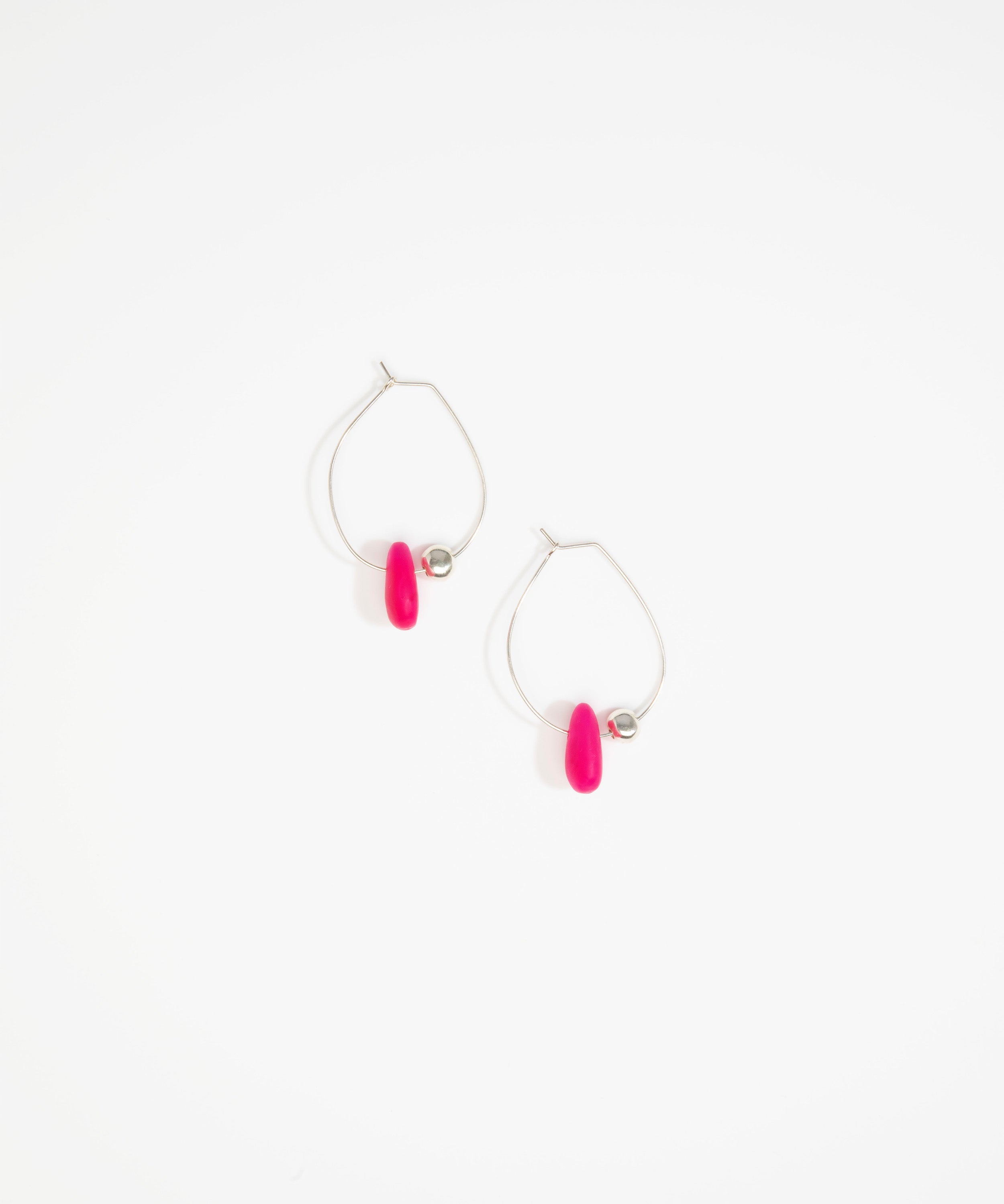 Dinosaur Designs Joie De Vivre Hoop Earrings Earrings in Flamingo Colour resin with 925 Sterling Silver Material