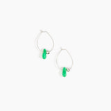 Dinosaur Designs Joie De Vivre Hoop Earrings Earrings in Leaf Colour resin with 925 Sterling Silver Material