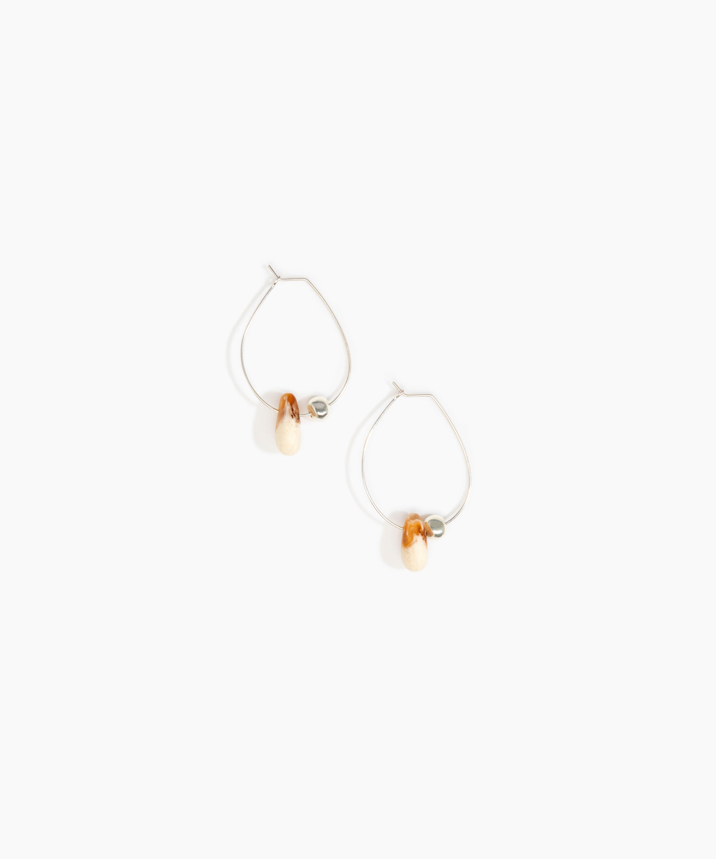 Dinosaur Designs Joie De Vivre Hoop Earrings Earrings in Light Horn Colour resin with 925 Sterling Silver Material