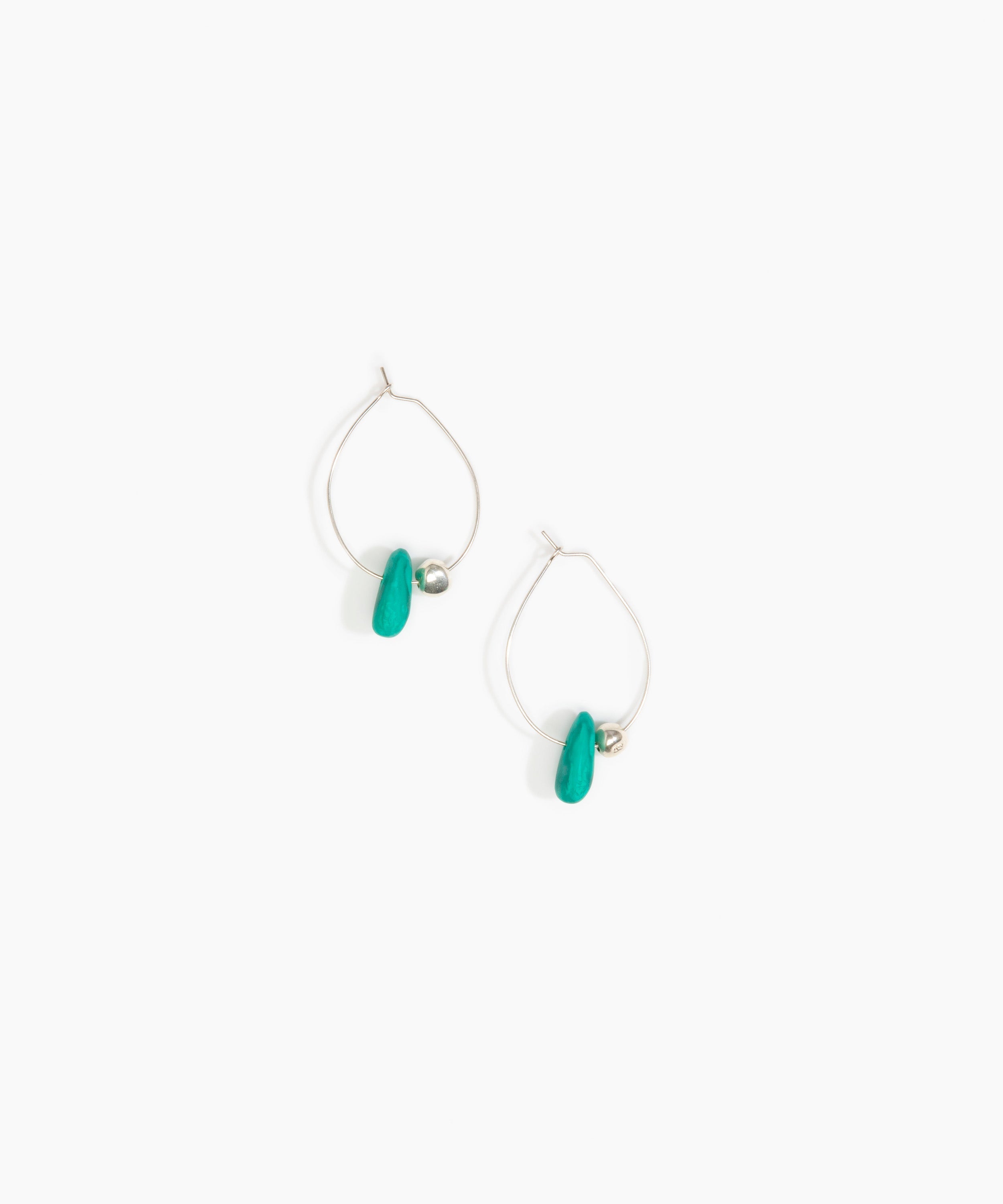 Dinosaur Designs Joie De Vivre Hoop Earrings Earrings in Mineral Swirl Colour resin with 925 Sterling Silver Material