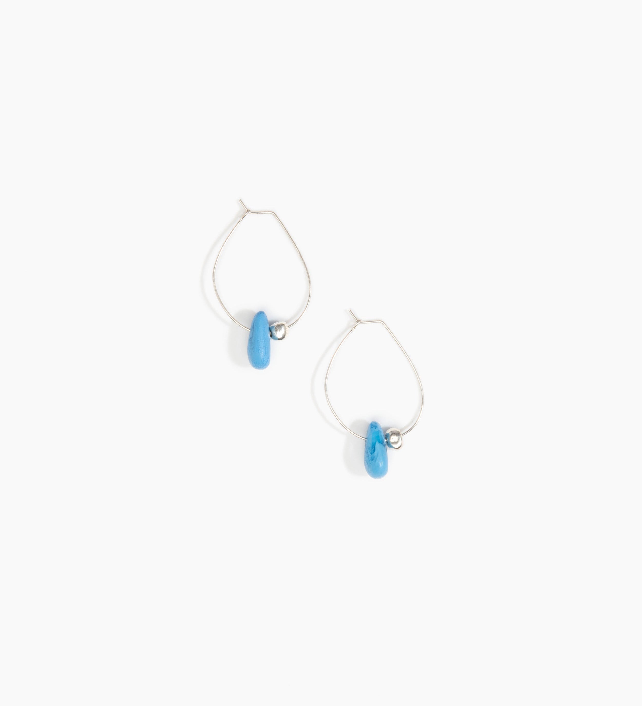 Dinosaur Designs Joie De Vivre Hoop Earrings Earrings in Sky Colour resin with 925 Sterling Silver Material