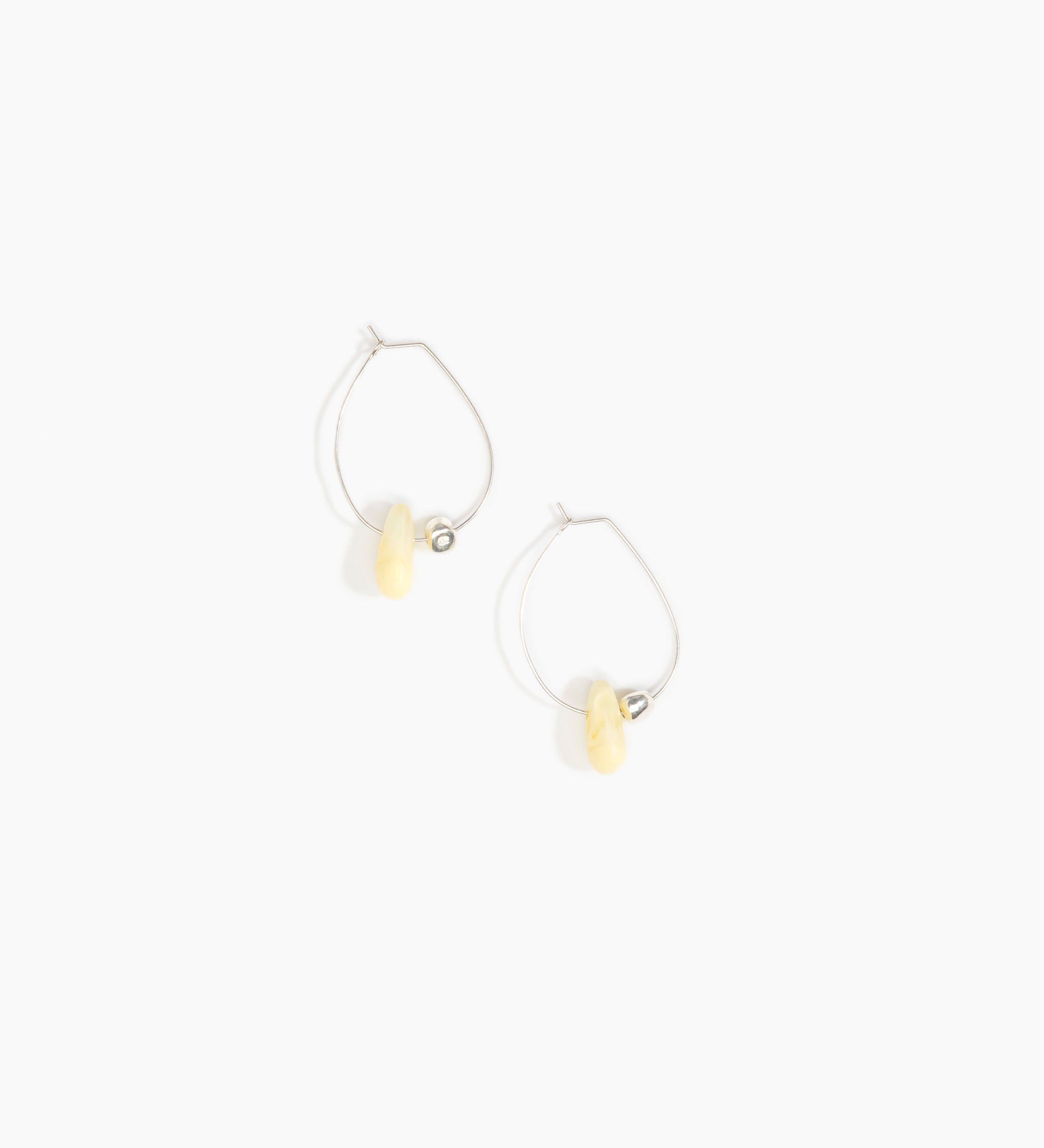 Dinosaur Designs Joie De Vivre Hoop Earrings Earrings in Lemon Colour resin with 925 Sterling Silver Material